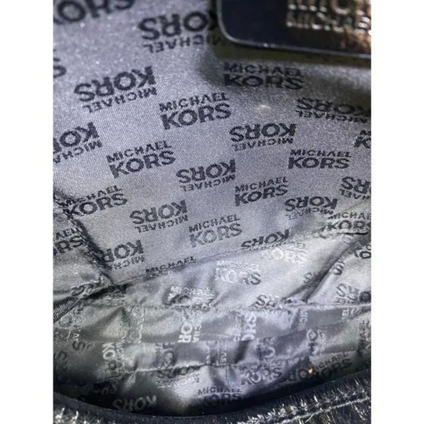 michael kors large black patent leather shoulder b