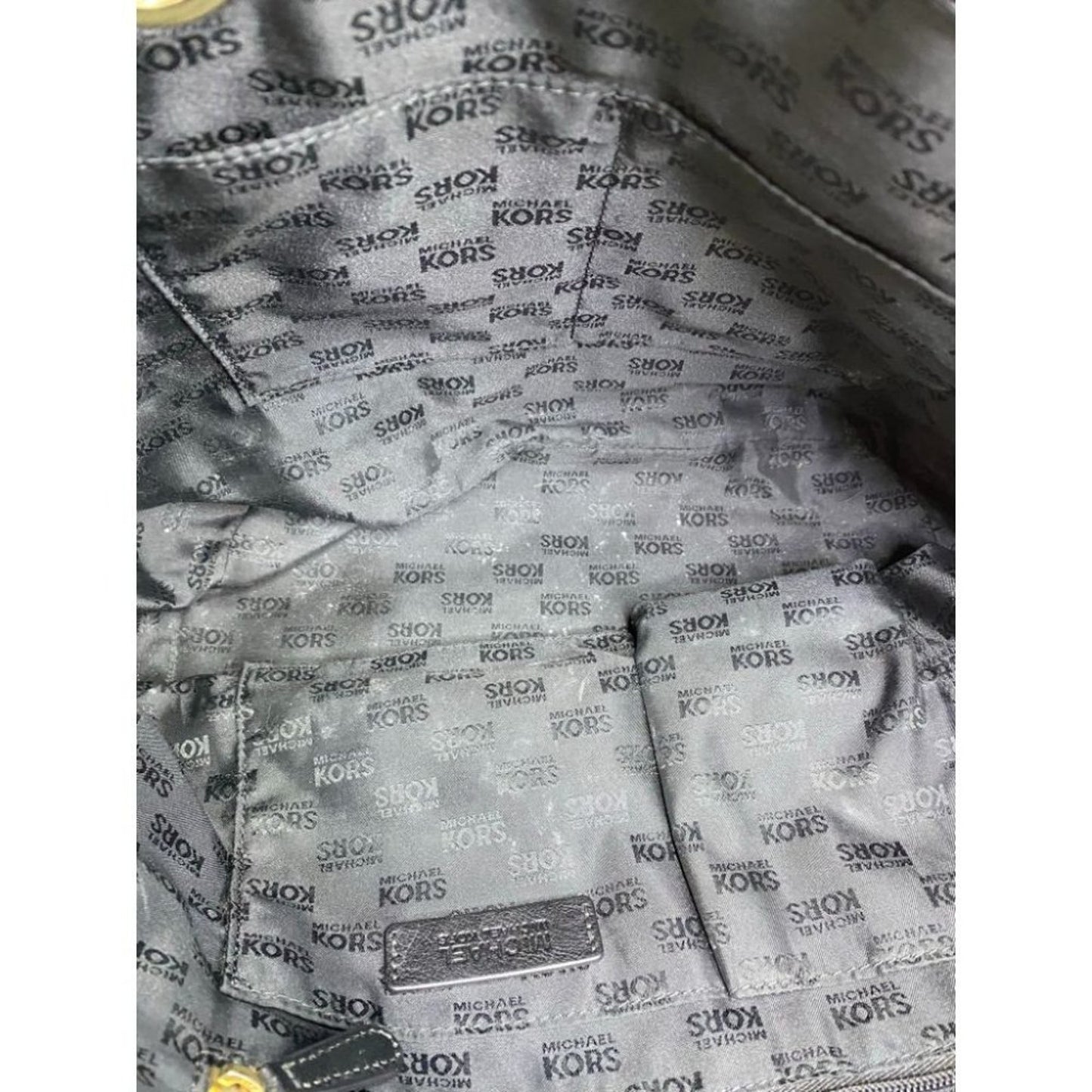 Michael Kors All Over Logo Black Fabric Tote Bag