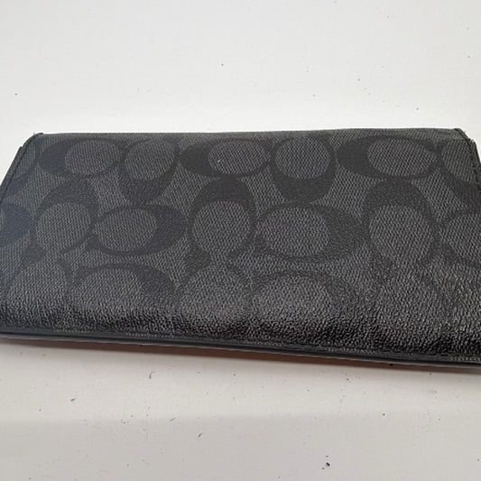 Coach Signature Coated Canvas Slim Black Wallet