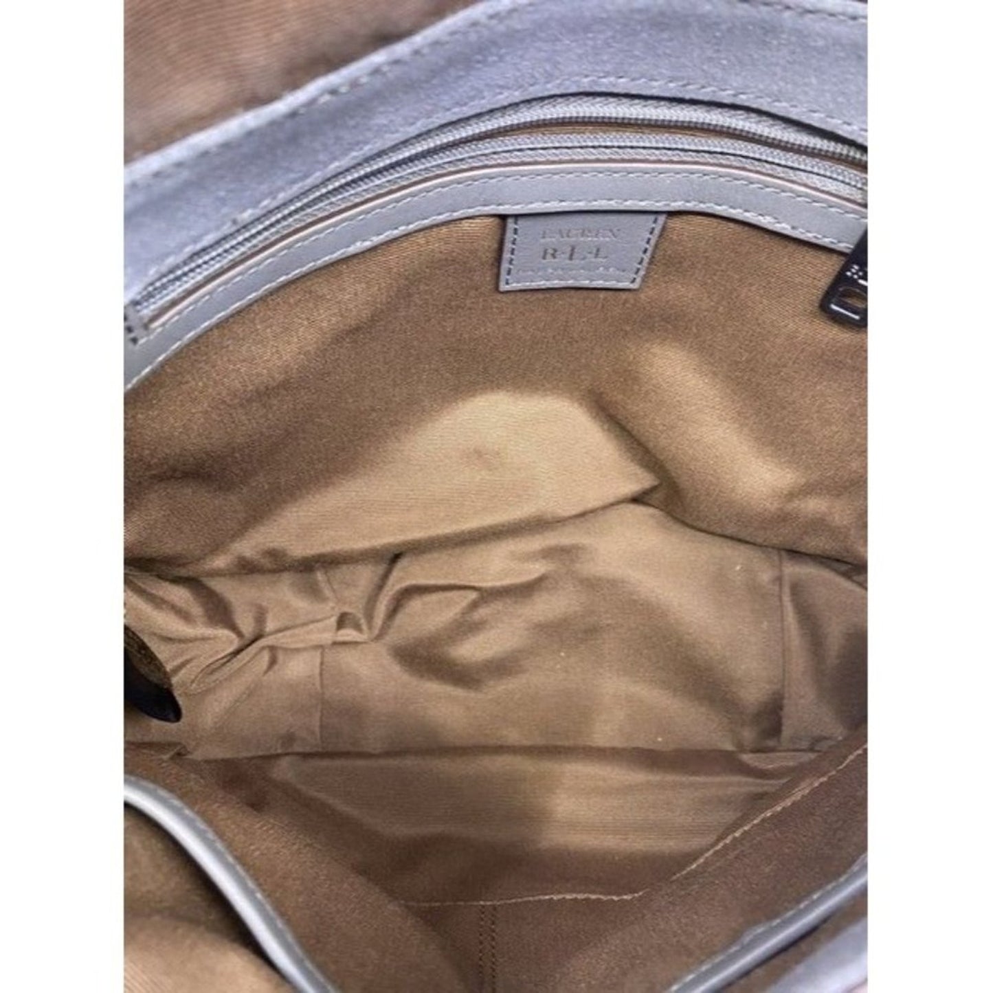 Polo Ralph Lauren Glenmore Saddle Gray Sport Suede Cross Body Bag