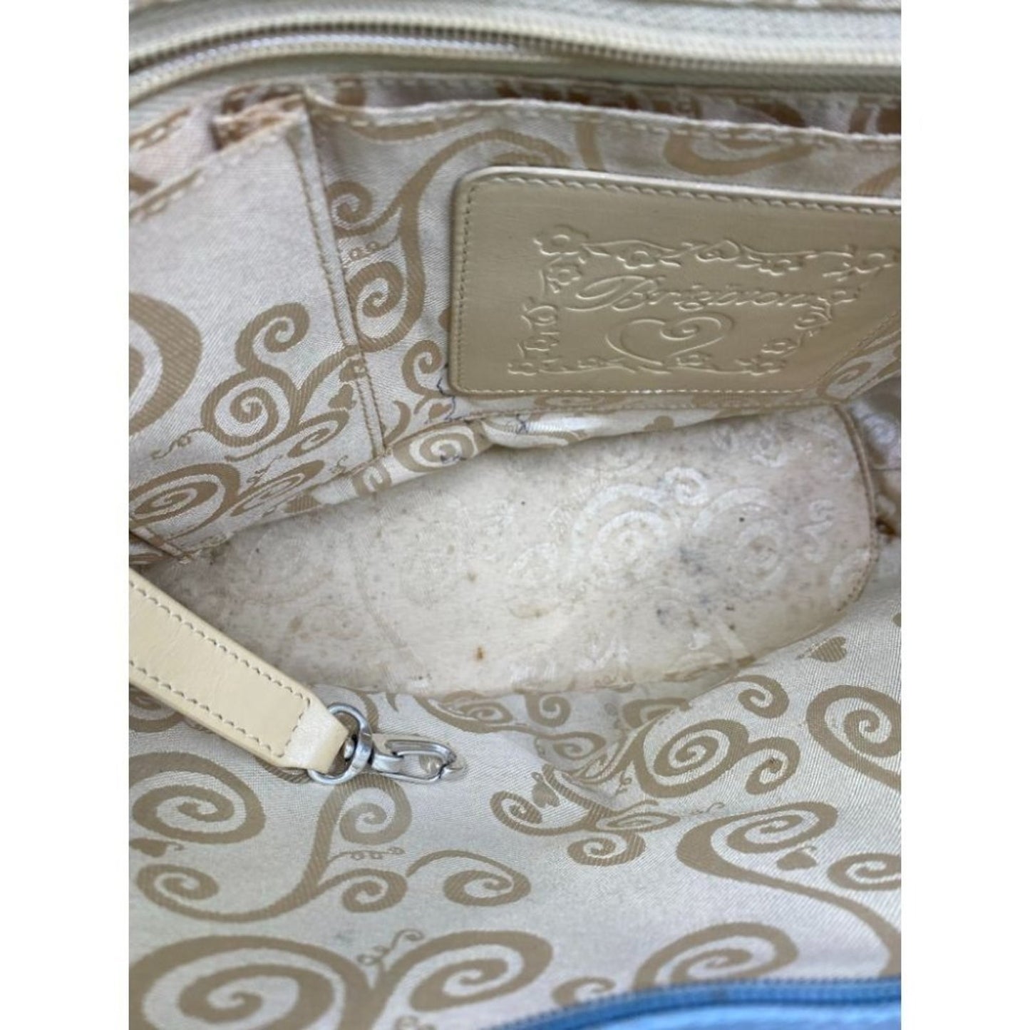 Brighton Blue Beige Faux Leather Shoulder Bag