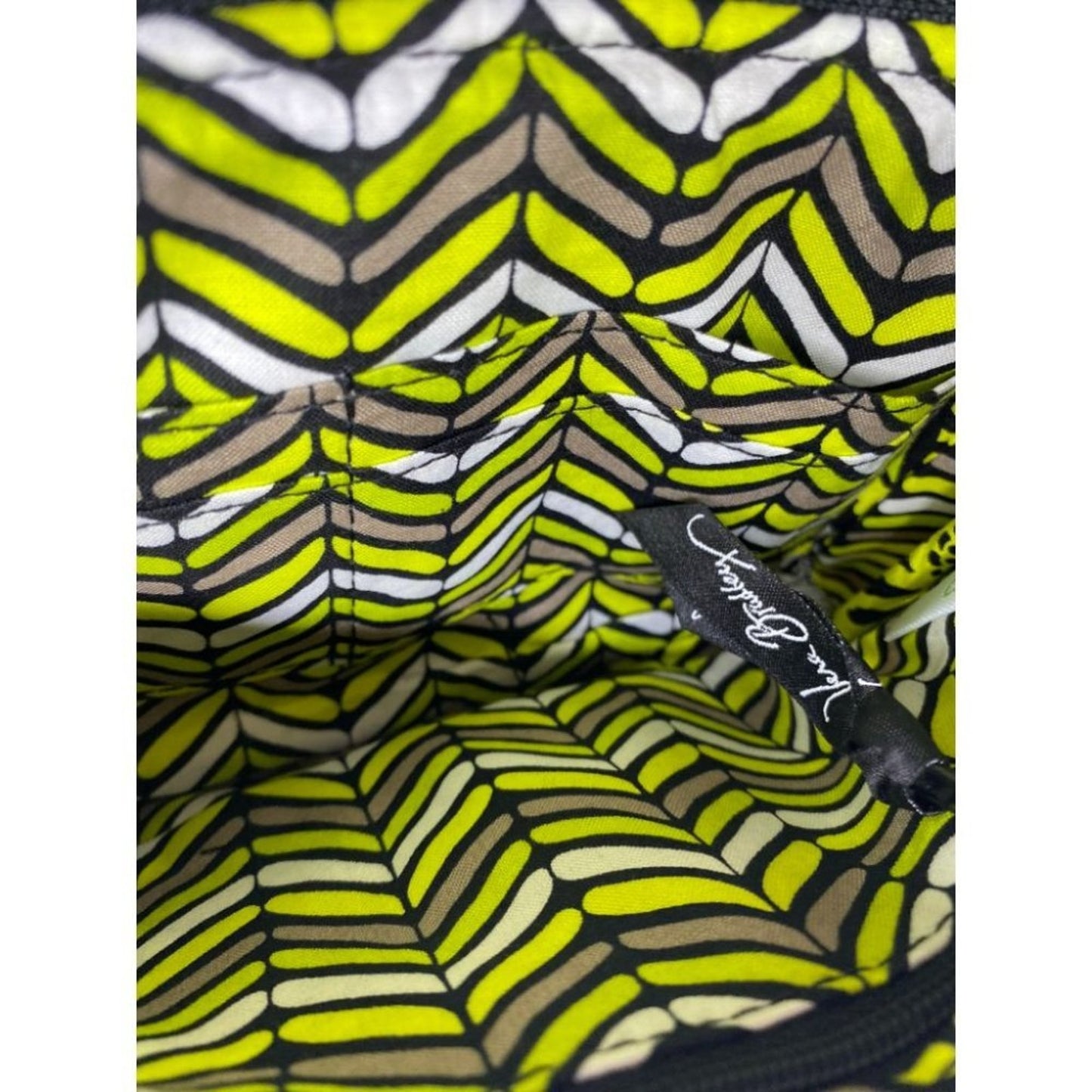 Vera Bradley White Green Black Gray Cosmetic Bag