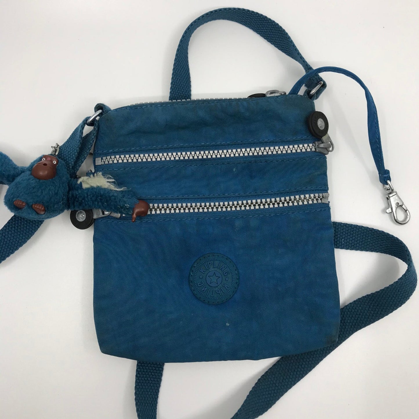 Kipling Blue Zip Nylon Cross Body Bag