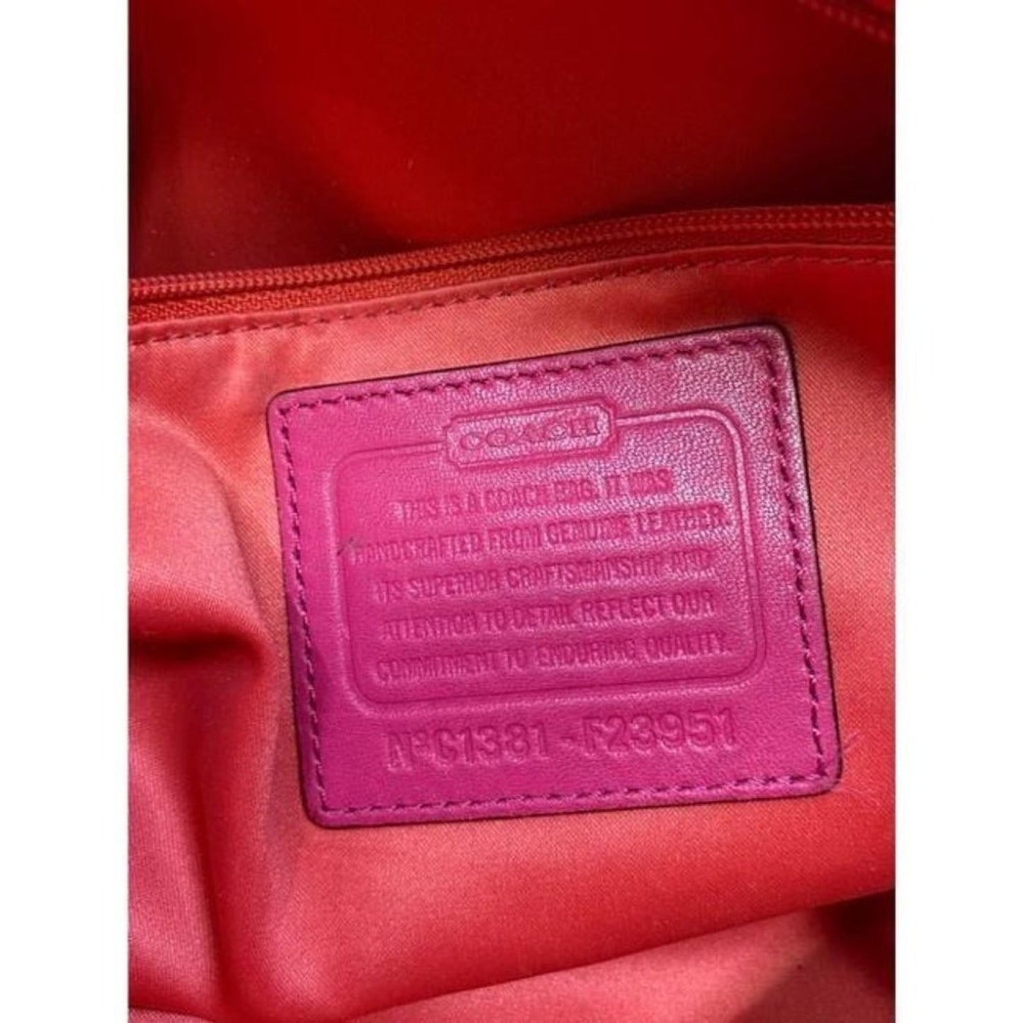 coach medium w adjustable strap tan pink leather c