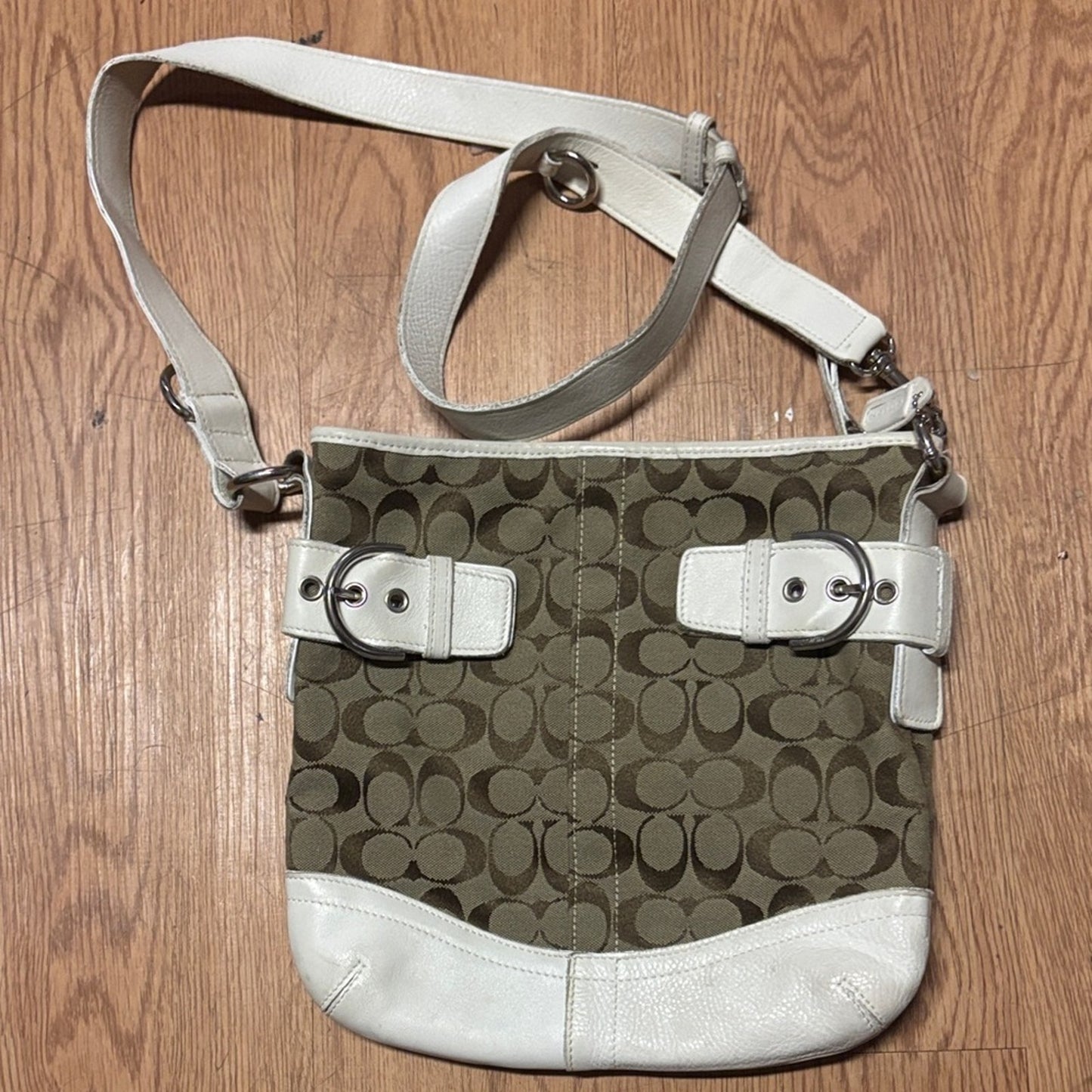 Coach Olive and Cream Crossbody Bag