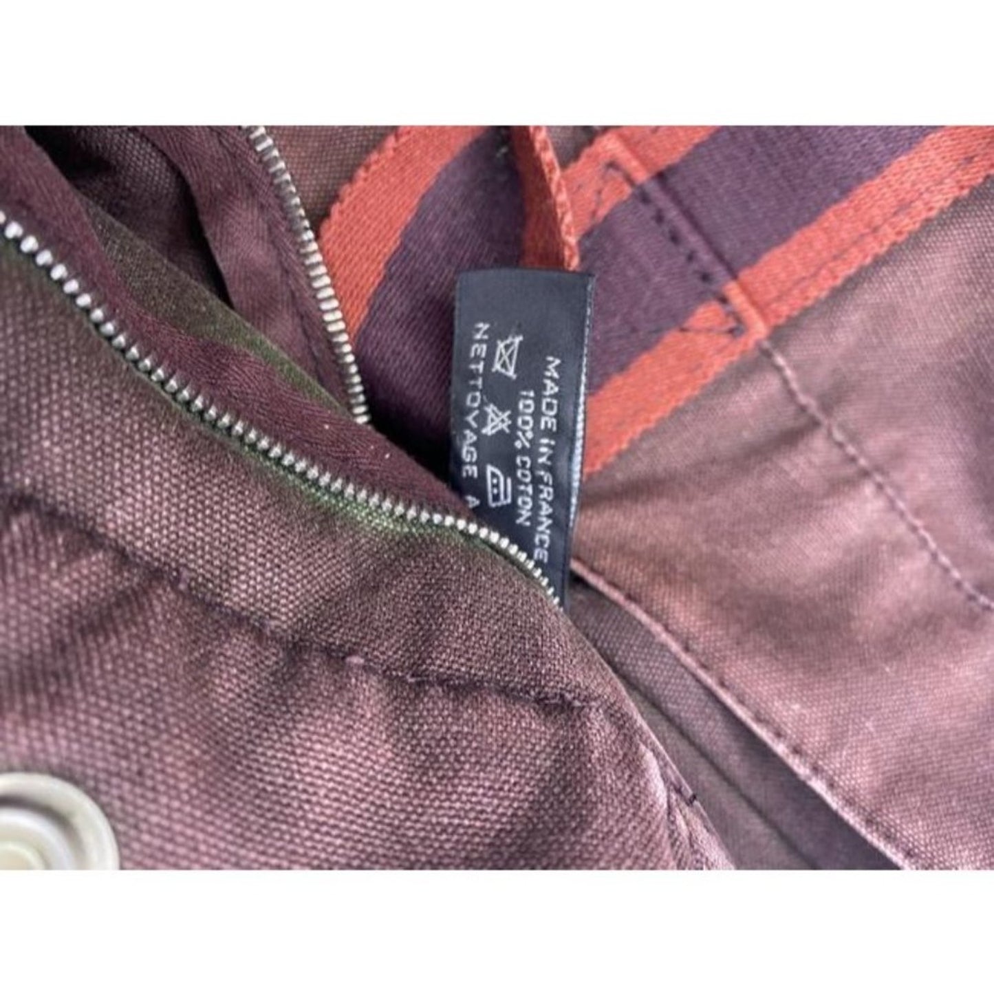 Hermes Toile Fourre Tout Mm Burgundy Fabric Tote