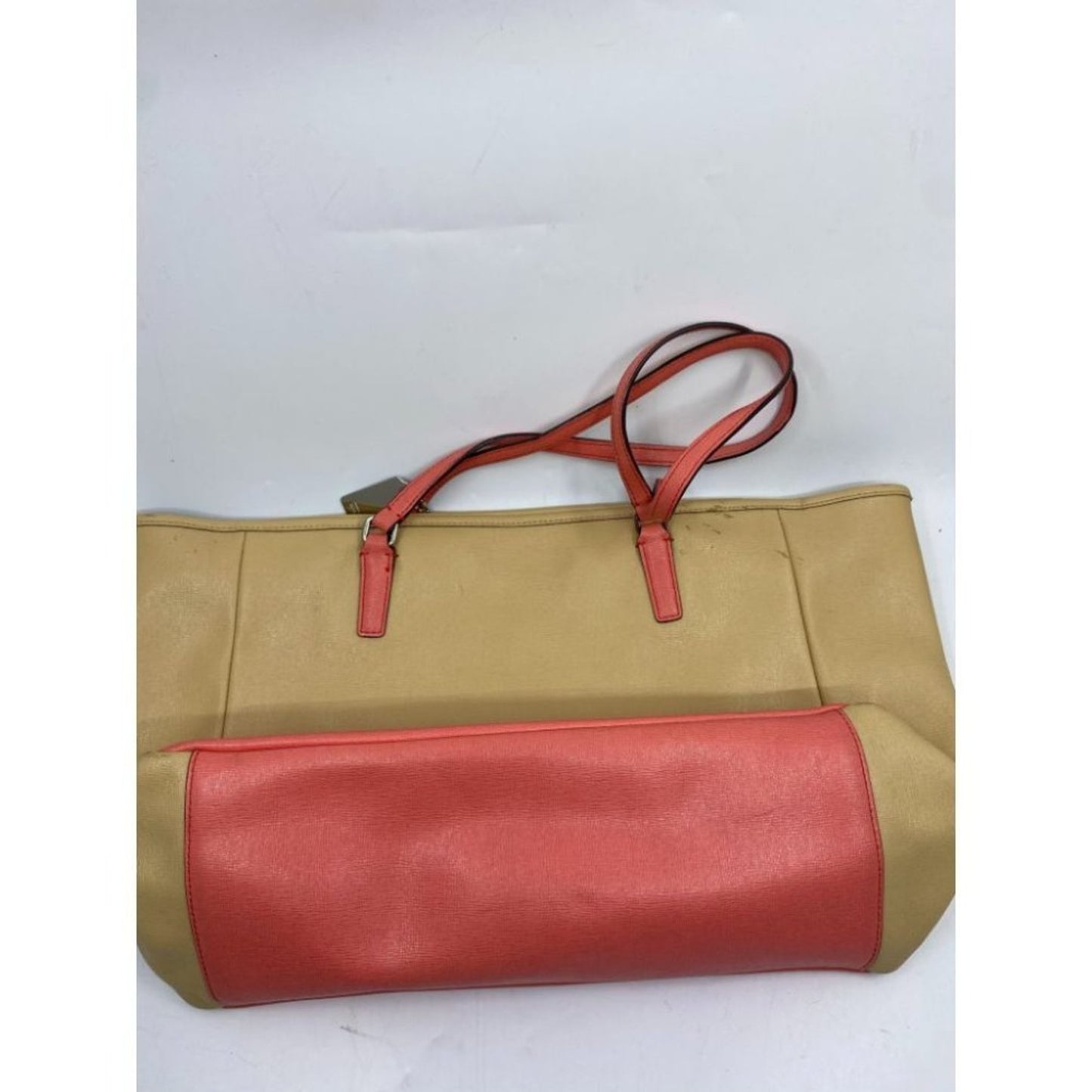 COACH Large Tan Orange Leather Tote/ Shoulder Bag