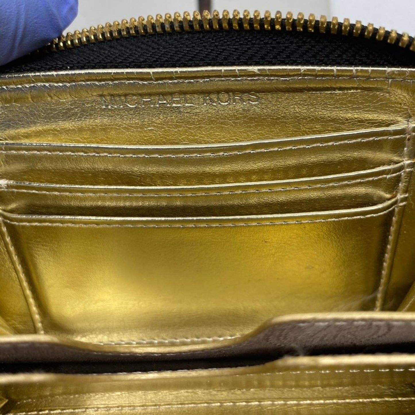 Michael Kors Black Alligator Leather Wristlet