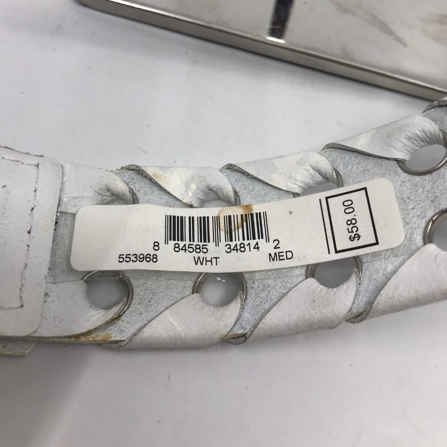 Michael Kors White Leather Belt