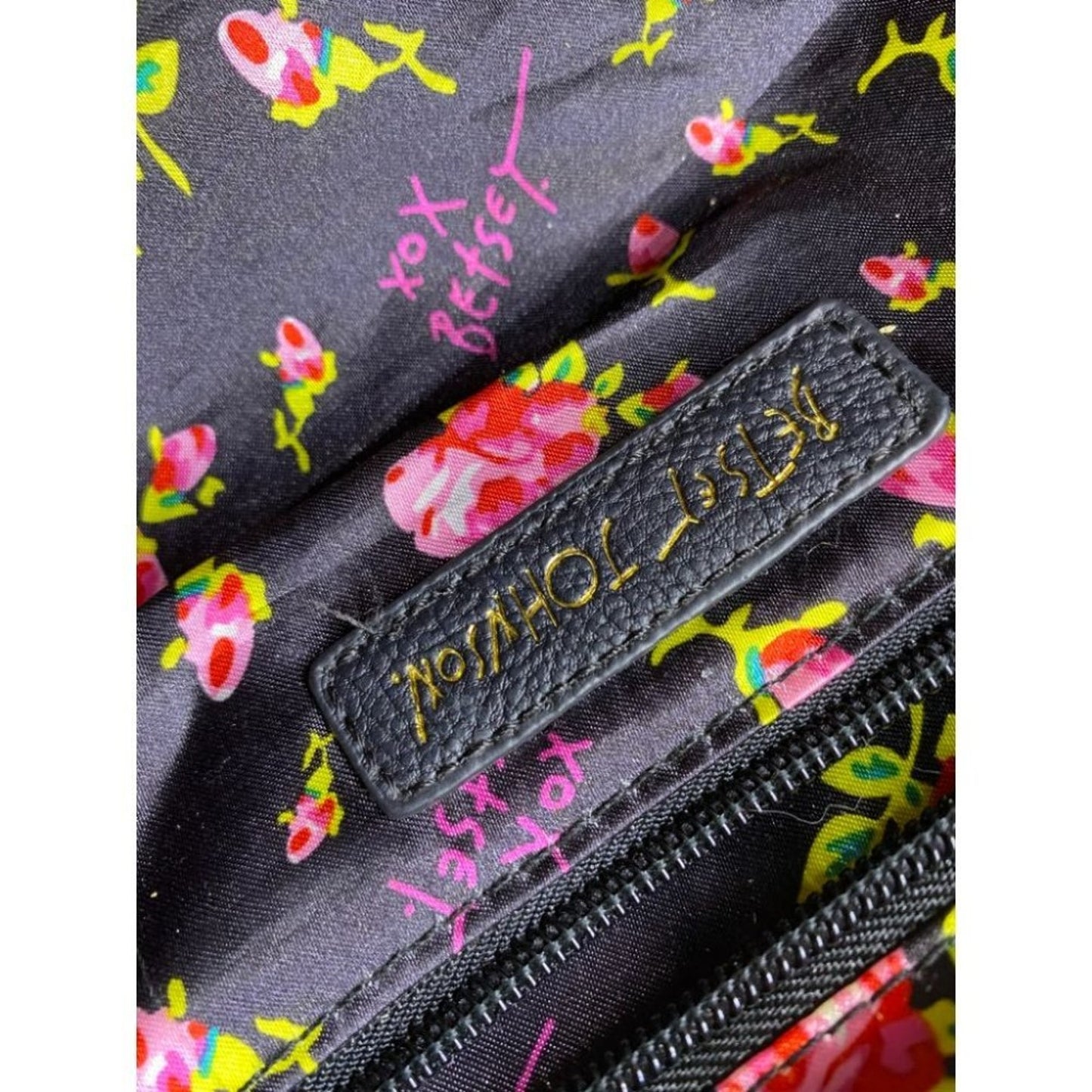 Betsey Johnson Black White Leather Shoulder Bag