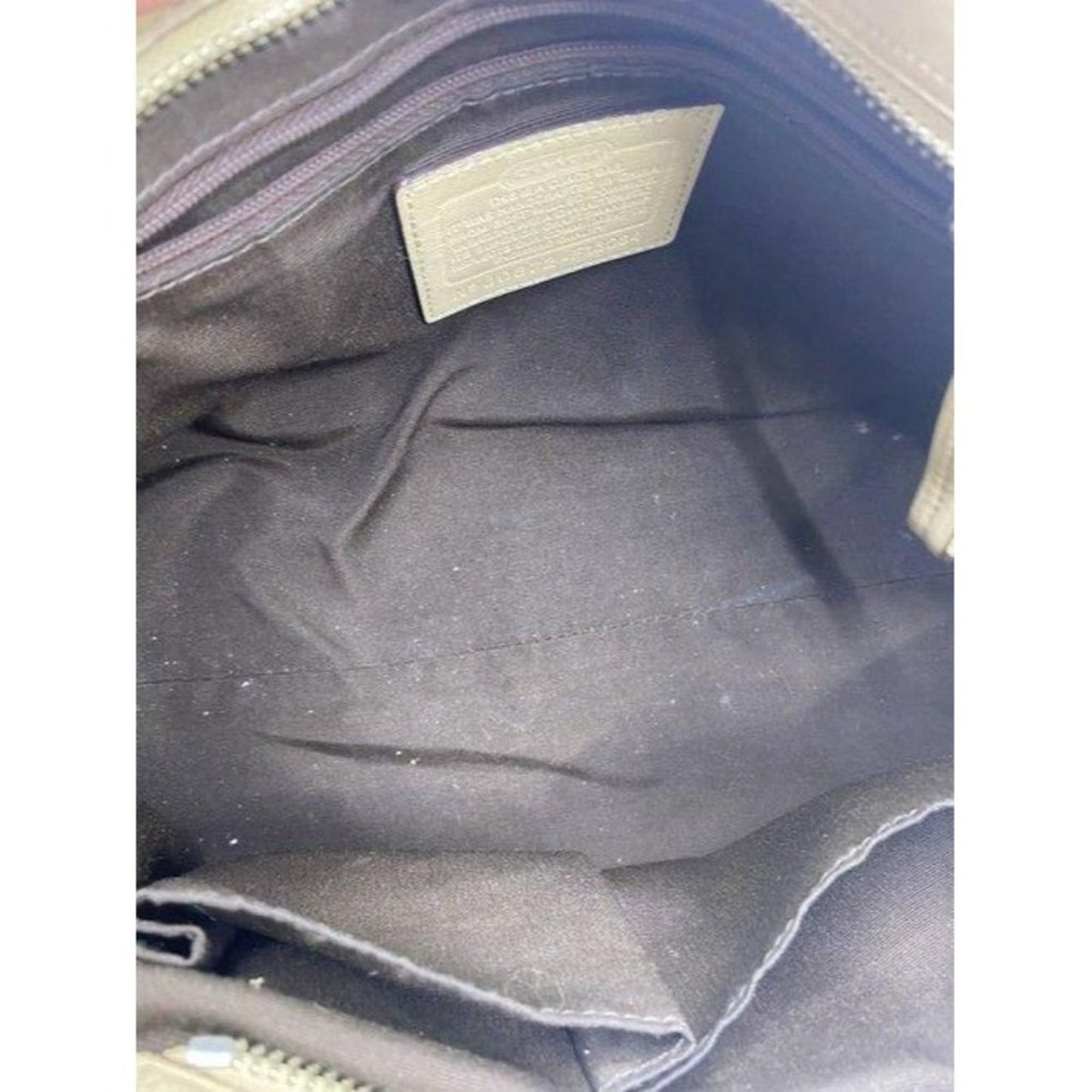 coach medium beige leather shoulder bag