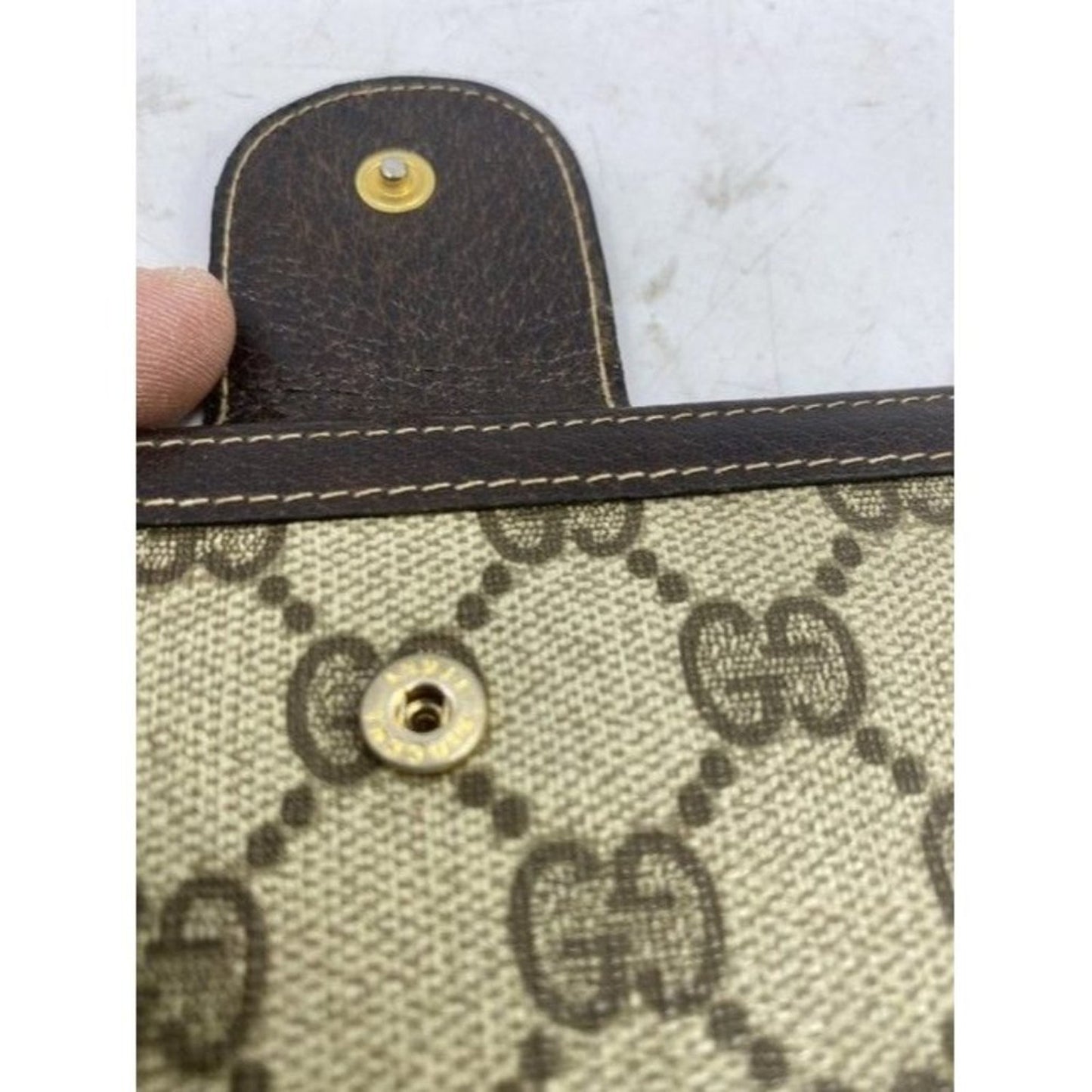 Gucci Brown Long Vintage Canvas Wallet
