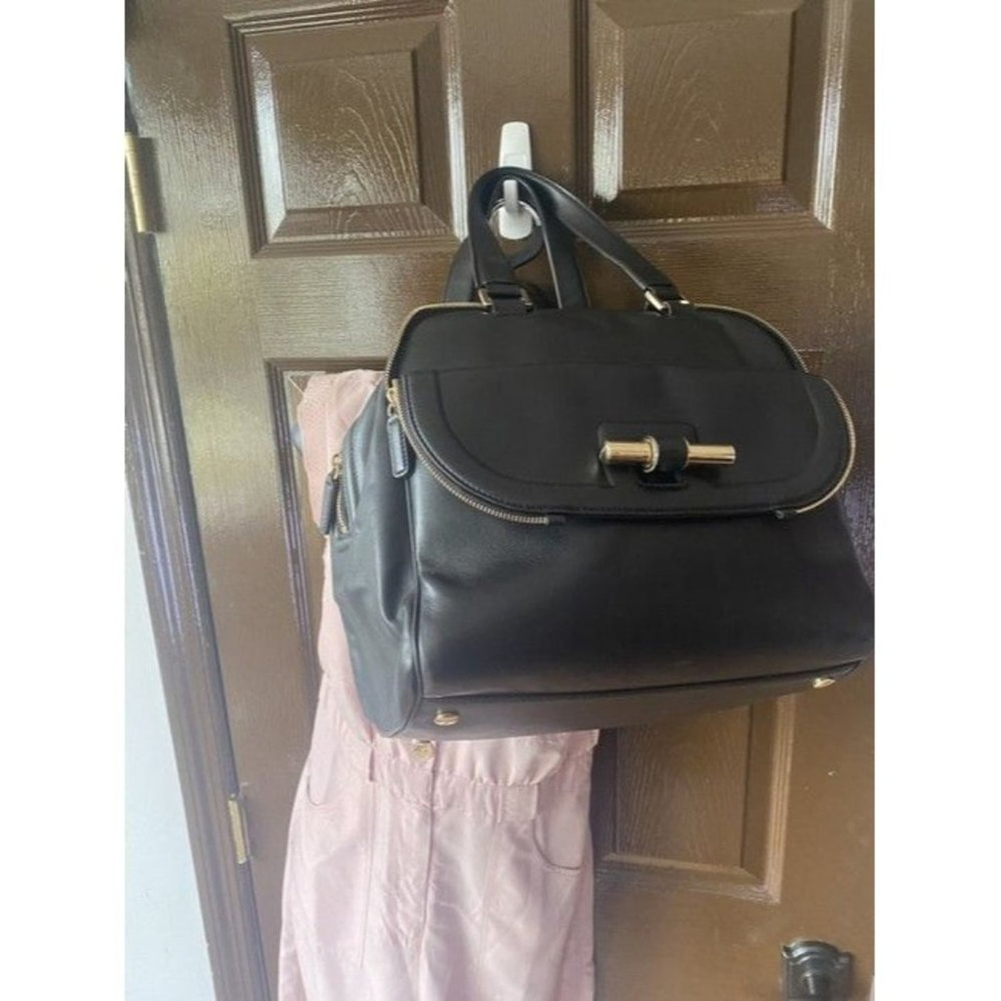 Jimmy Choo Justine Handbag Black Leather Shoulder Bag