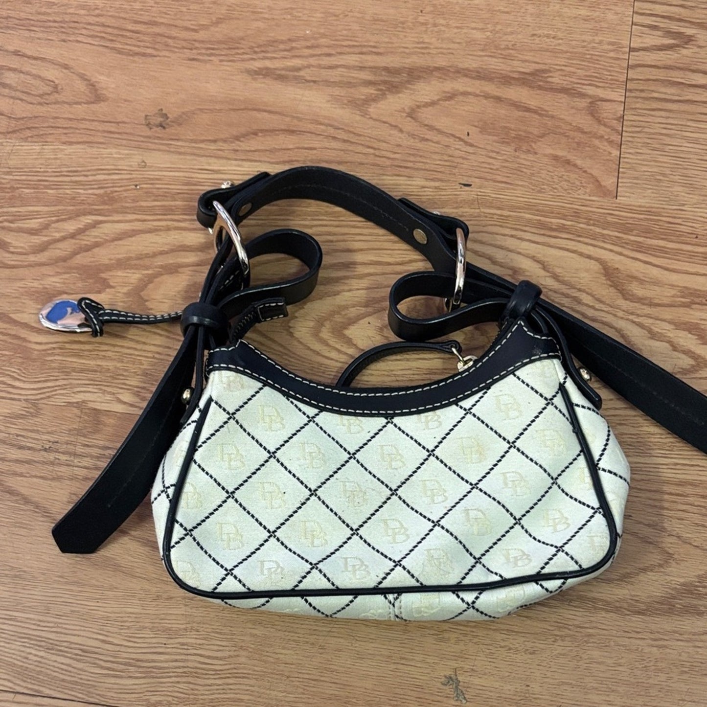 Dooney & Bourke Black and Cream Shoulder Bag