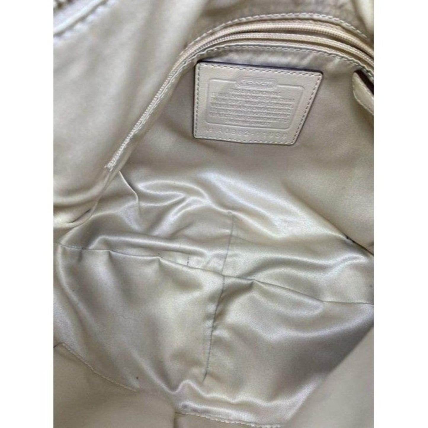 coach beige leather shoulder bag