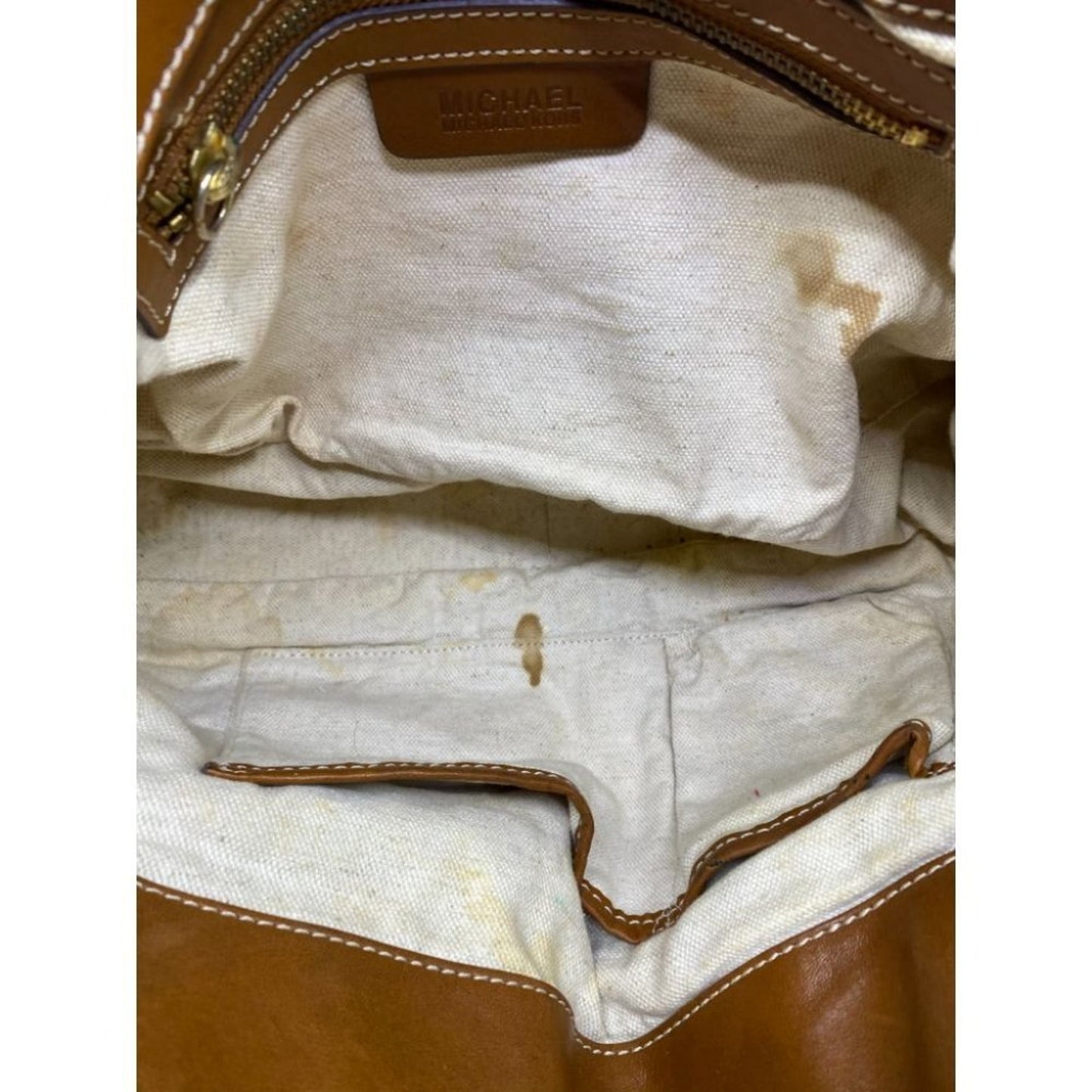 Michael Kors Yellow Brown Woven Tote Bag
