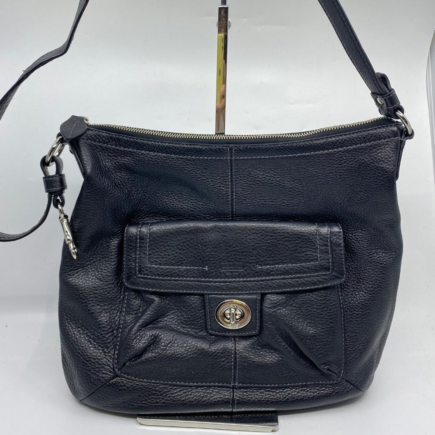 COACH M Size Black Leather Crossbody Bag