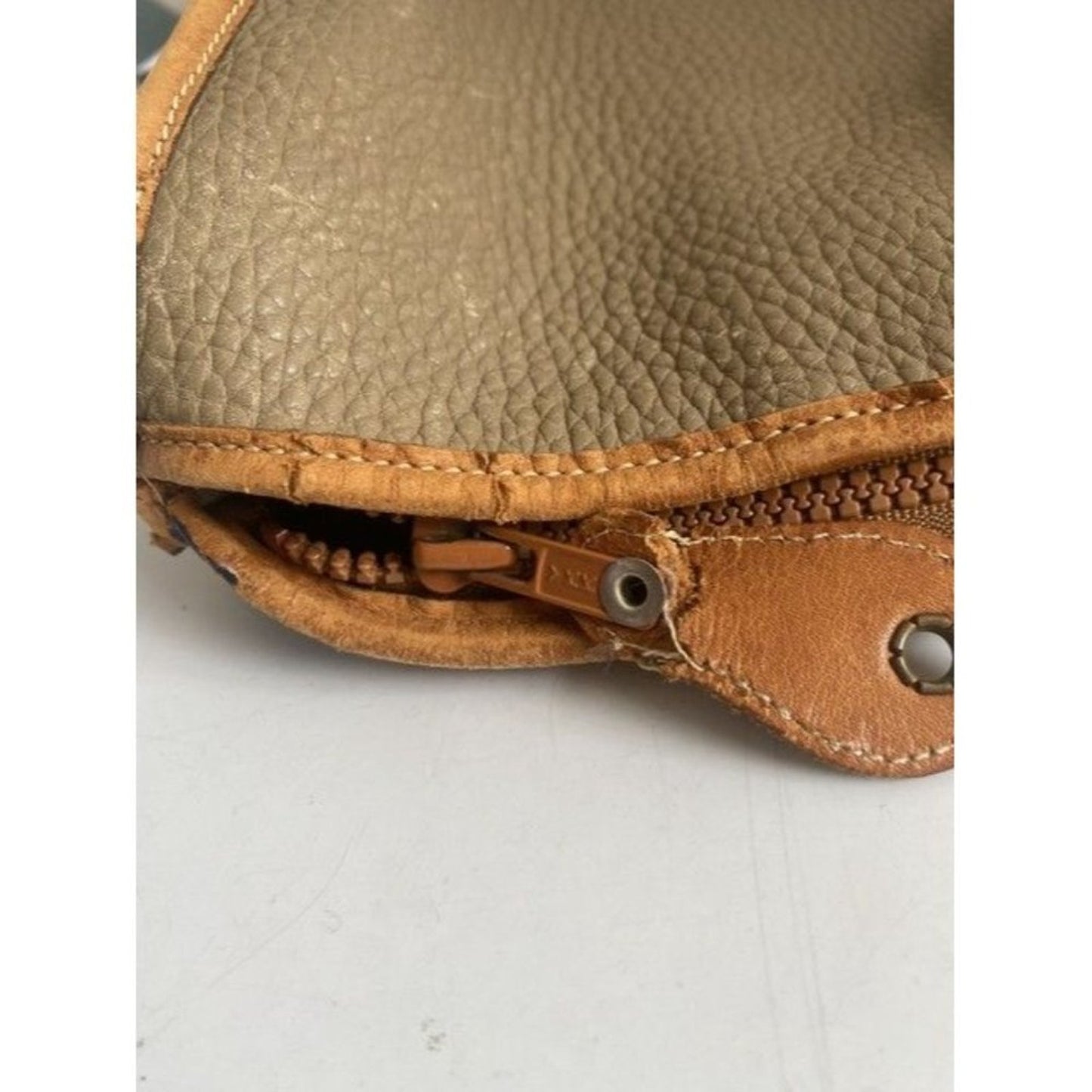 Dooney And Bourke Vintage Large Customized Blue Brown Leather Cross Body…
