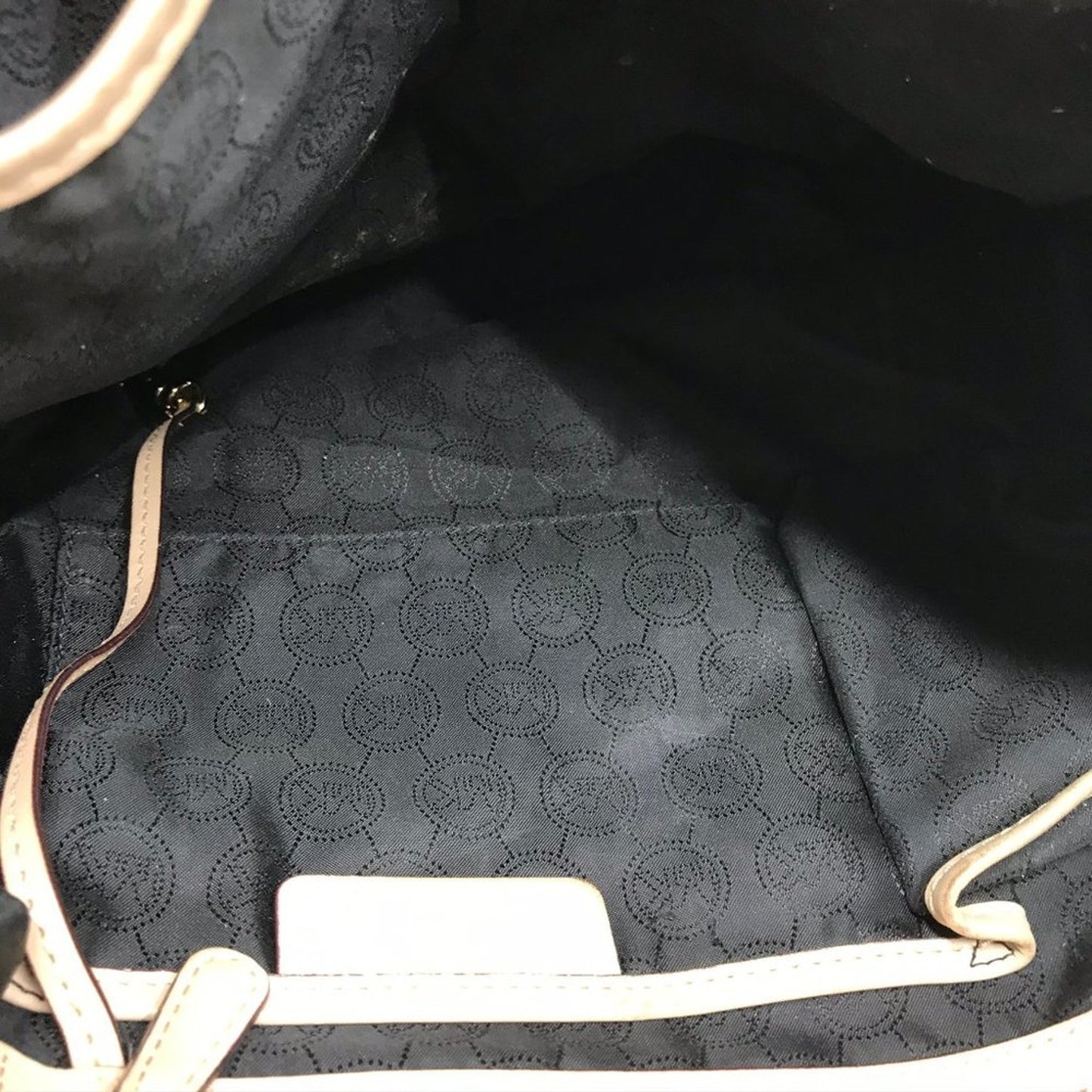 Michael Kors Black Cream Large Leather Tote Bag