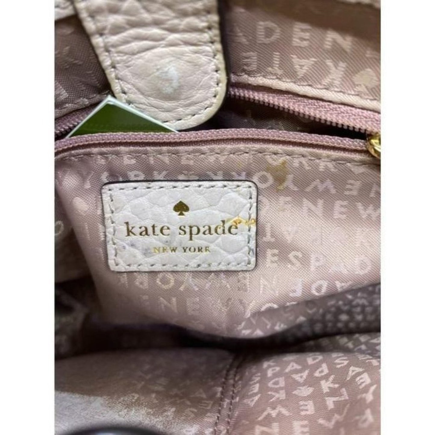kate spade medium handbag w strap white leather cr