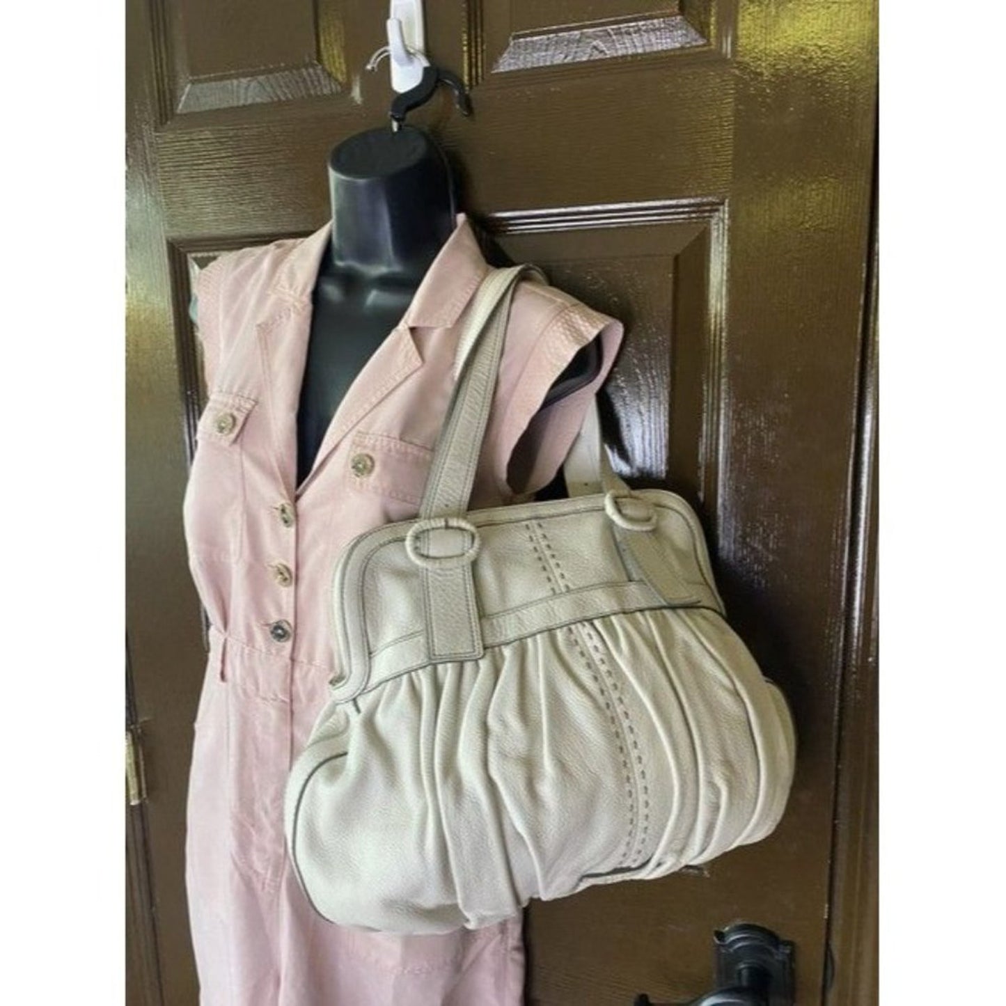 Cole Haan Xl Wqhite Leather Shoulder Bag