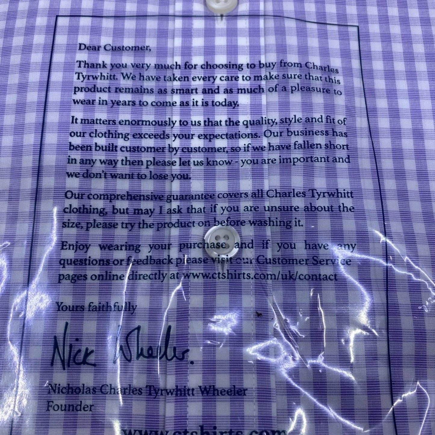Charles Tyrwhitt purple non iron natural cool poplin check slim fit SS s…