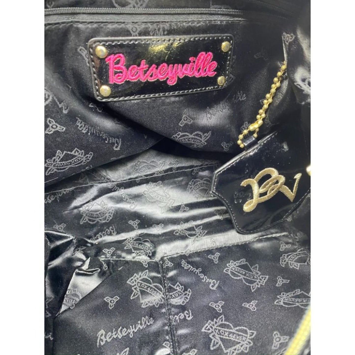 BETSEY JOHNSON Faux Leather Multicolor Tote Bag