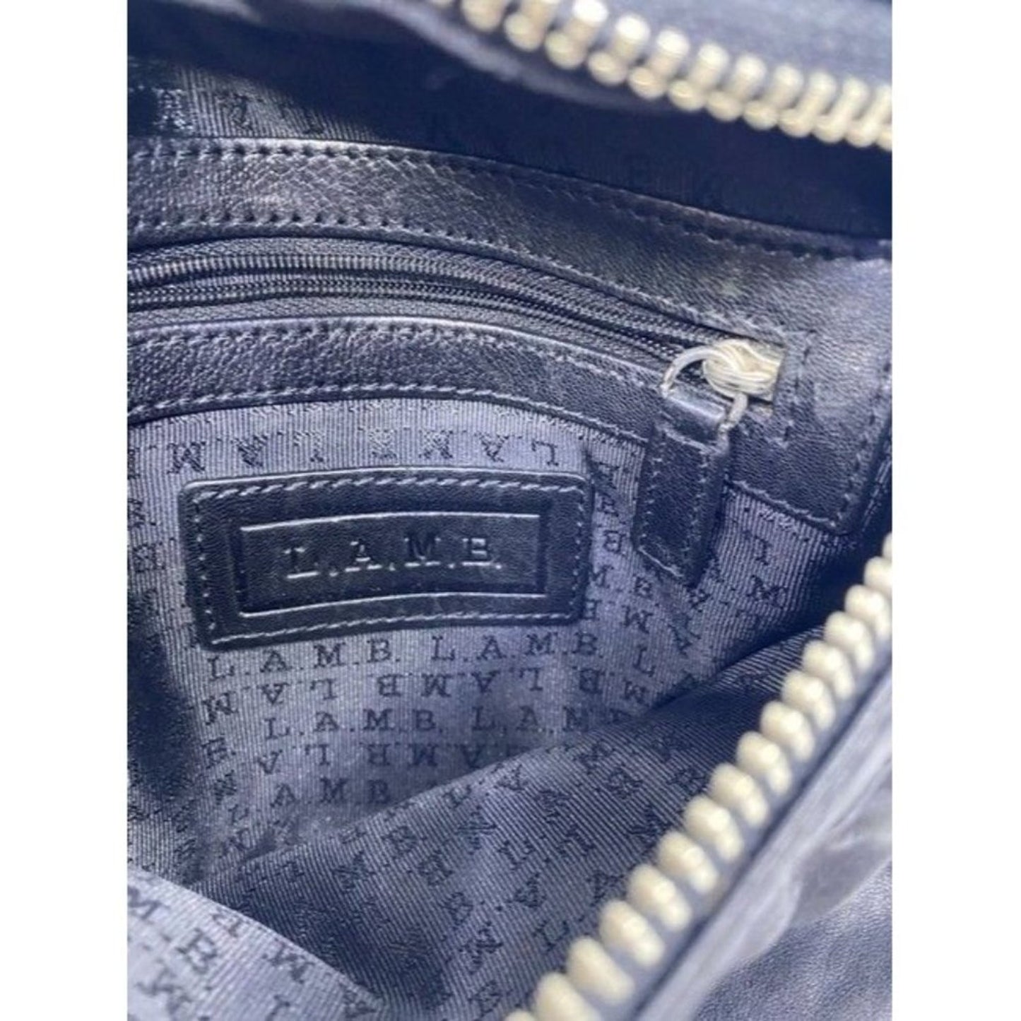 Lamb Messenger Adjustable Strap Black Leather Cross Body Bag