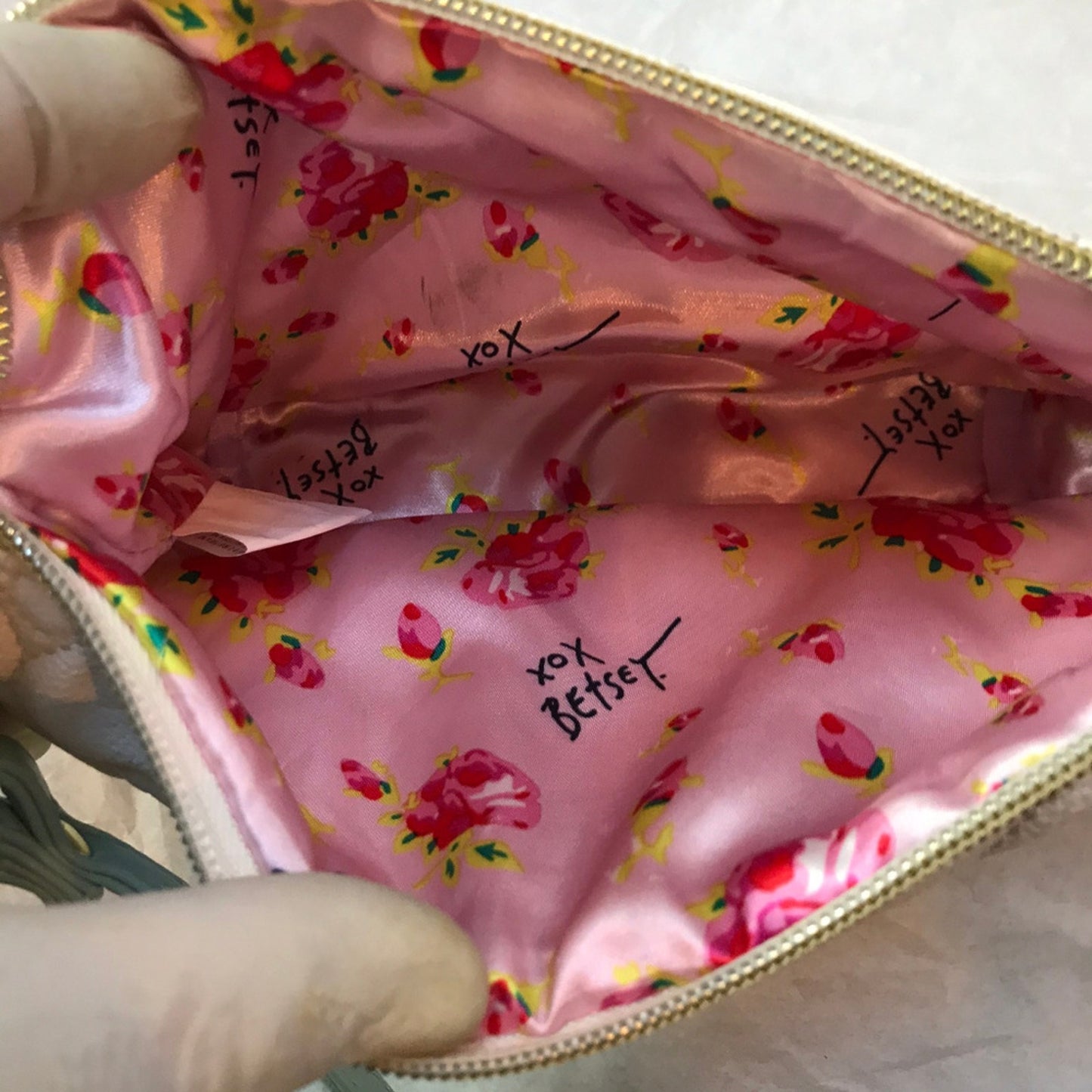 Betsey Johnson White Wristlet