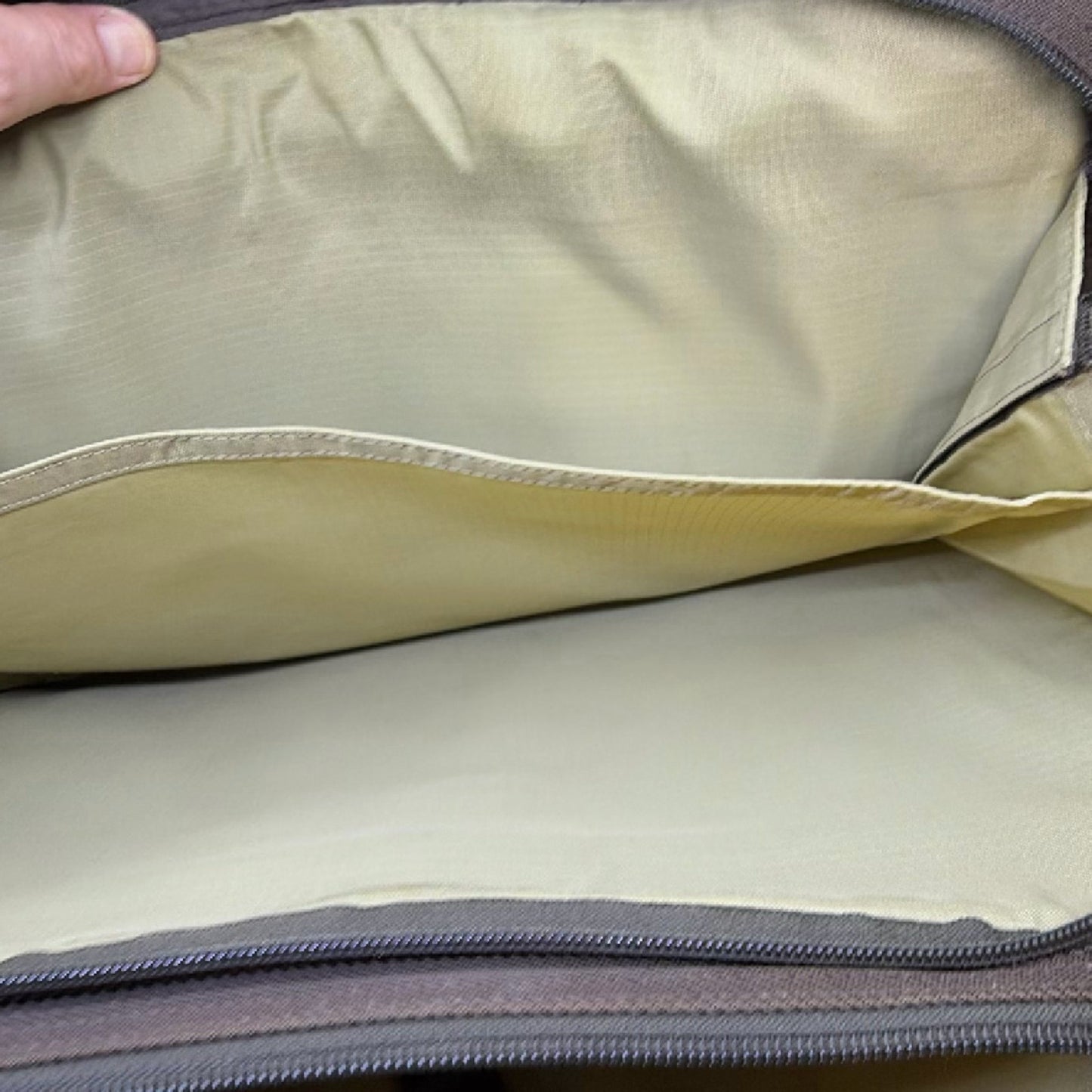 Takeo Kikuchi Brown Nylon Leather Briefcase Bag