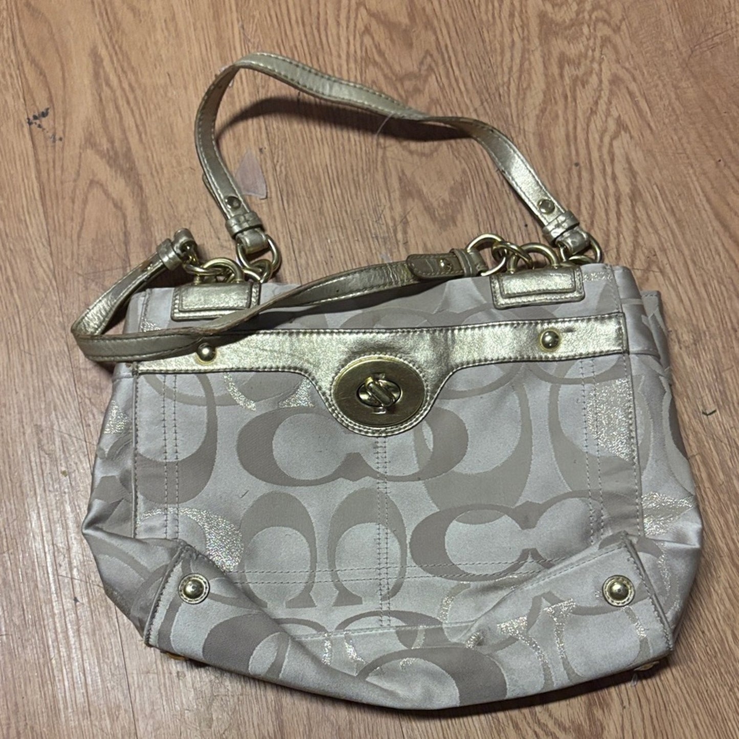 Elegant Gold and Cream Designer Women's Bag