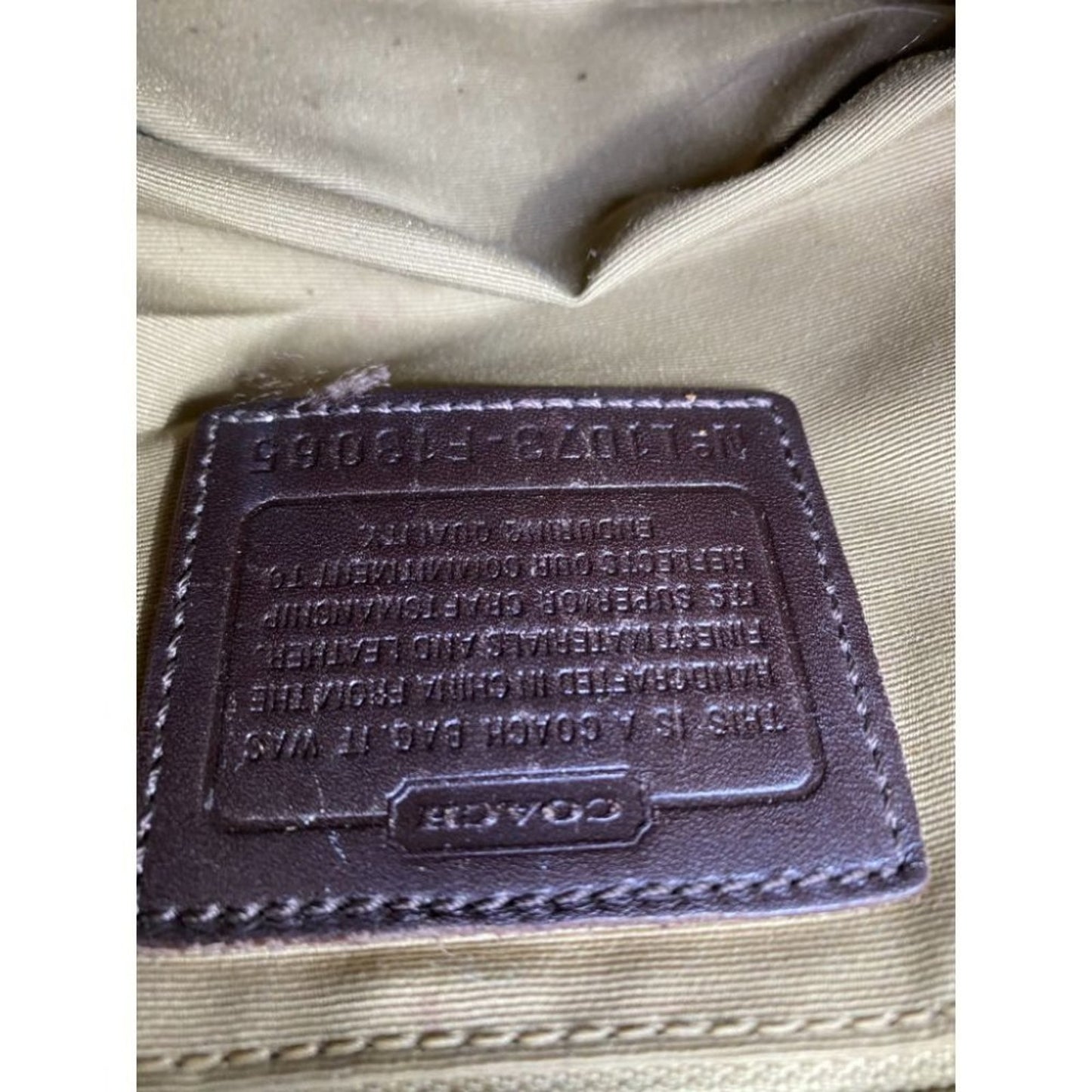 Coach Tan Silver Hand Bag Customized Embellishment