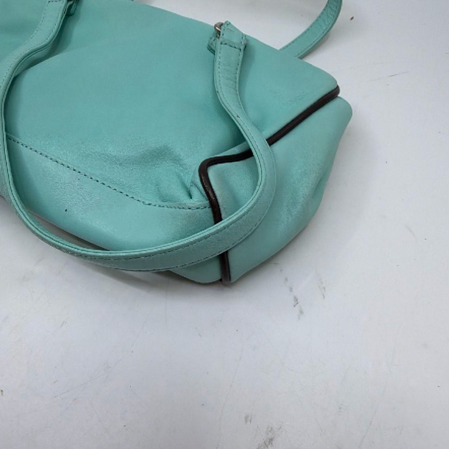 DAKS Boston Blue Leather Handbag