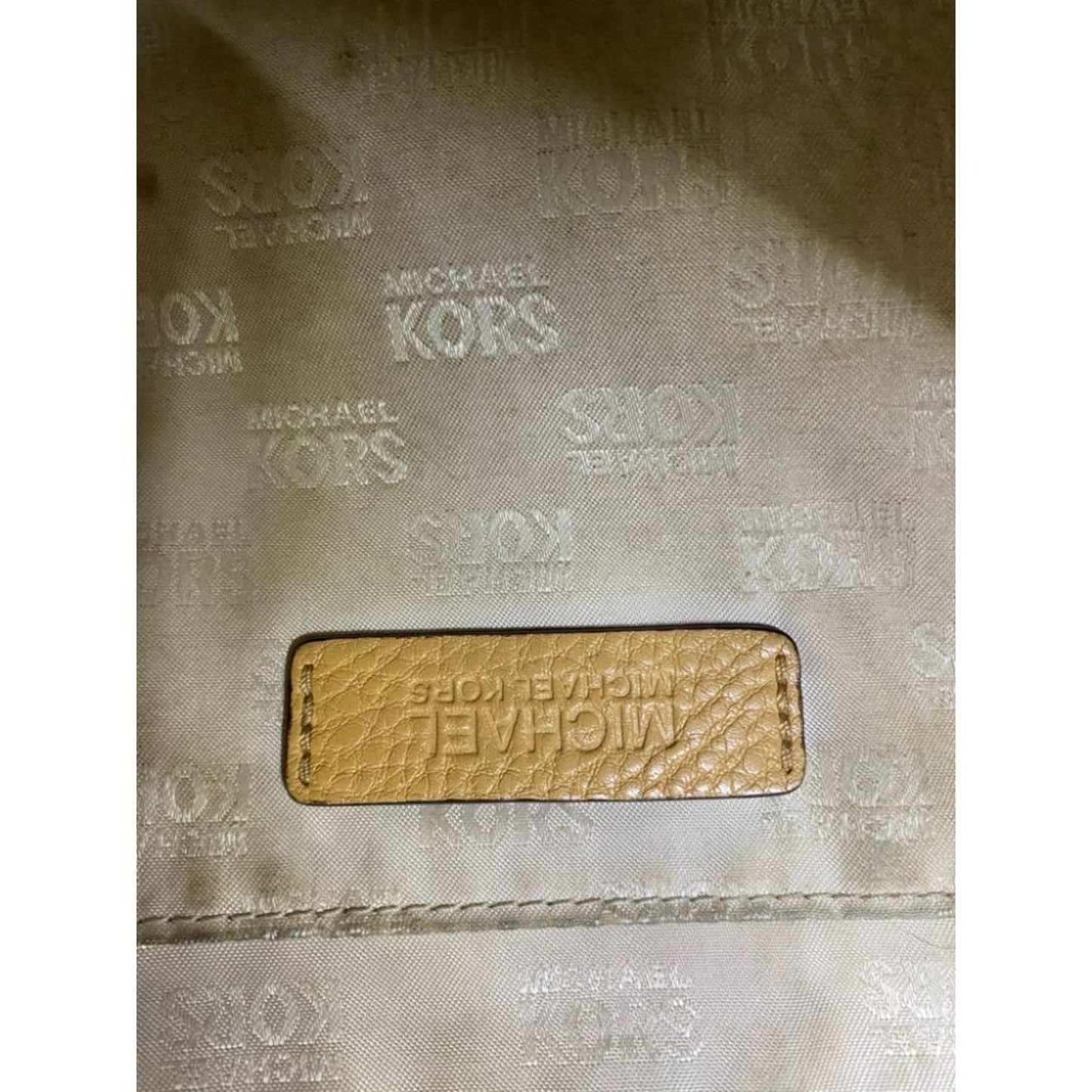 Michael Kors Classic Beige Leather Tote Bag