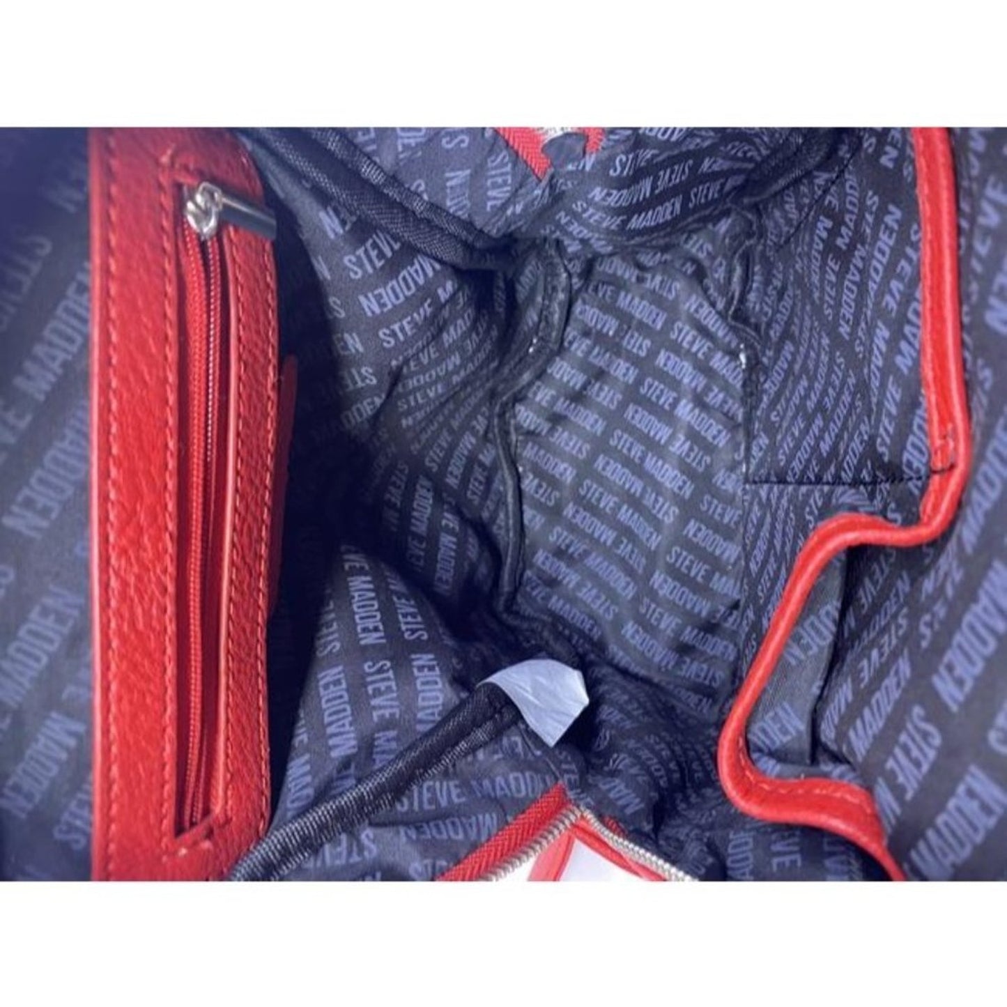 Steve Madden Mini Red Faux Leather Backpack