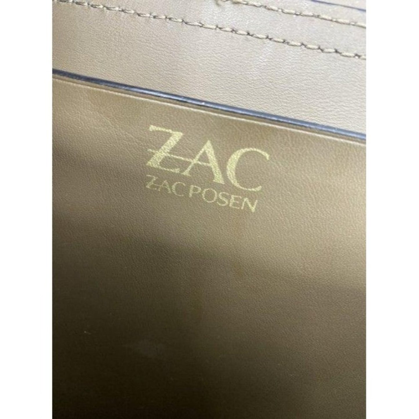 zac posen olive green leather cross body bag