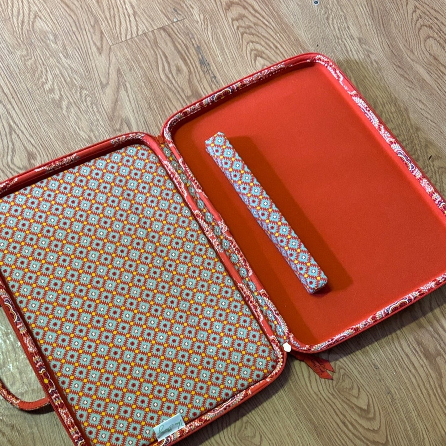 Vera Bradley Orange Floral Quilted Laptop Bag