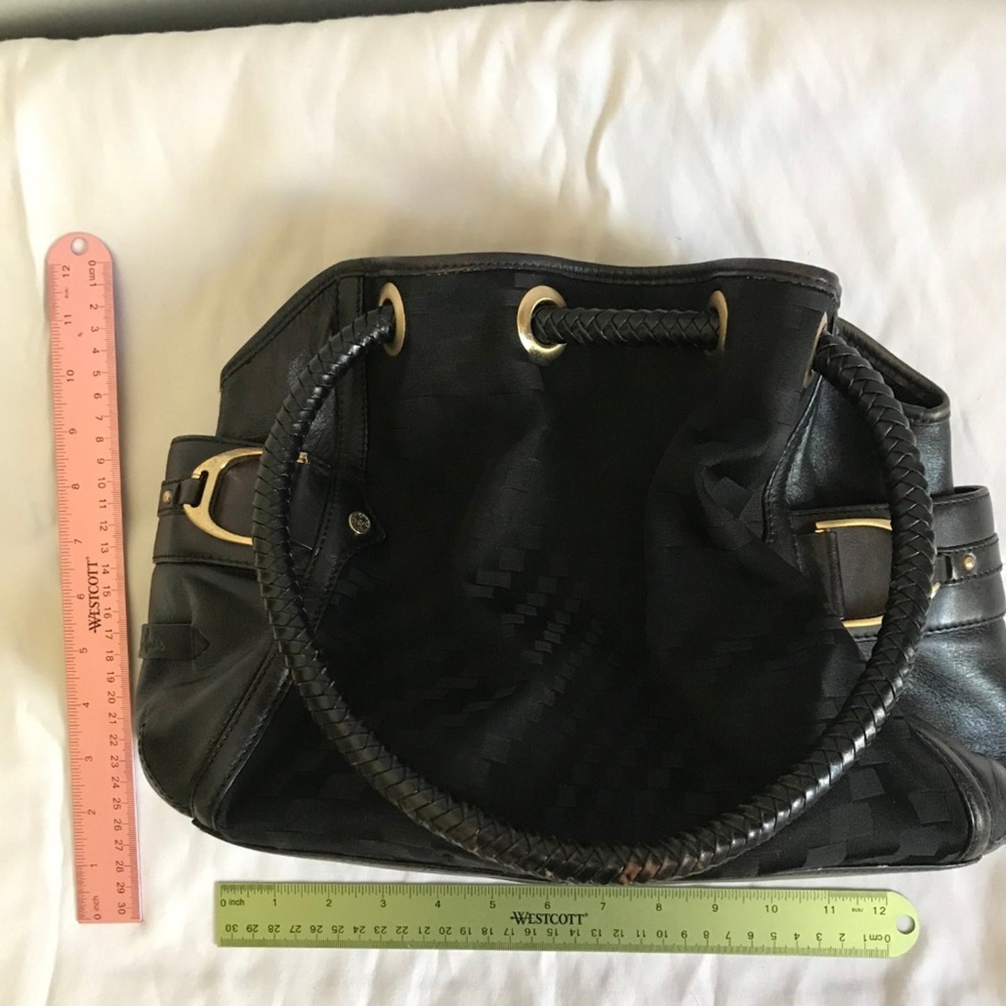 Cole Haan Denney Black Fabric/Leather Shoulder Bag