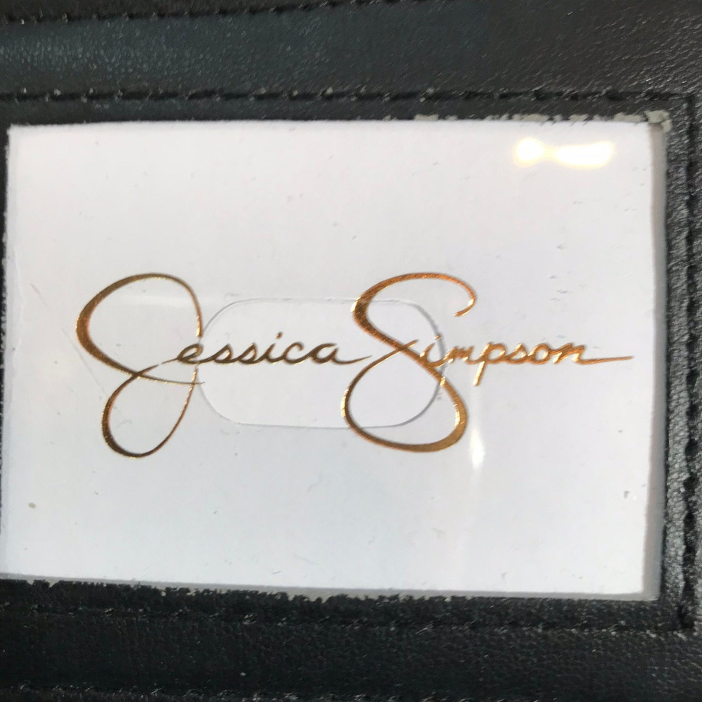 Jessica Simpson Black Leather Wristlet