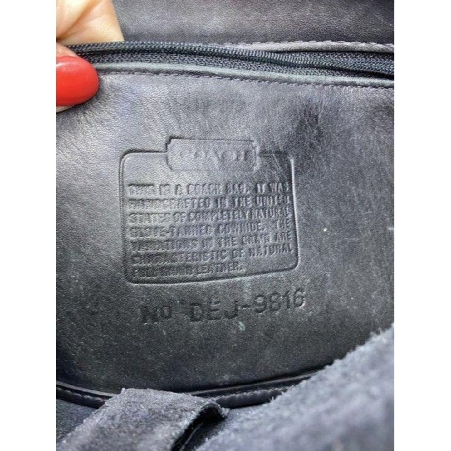 coach vintage black leather cross body bag