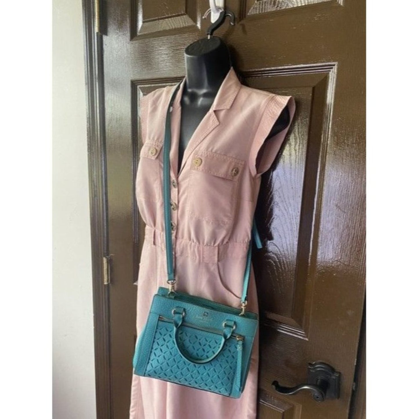 Kate Spade Tote Blue Leathe Cross Body Bag