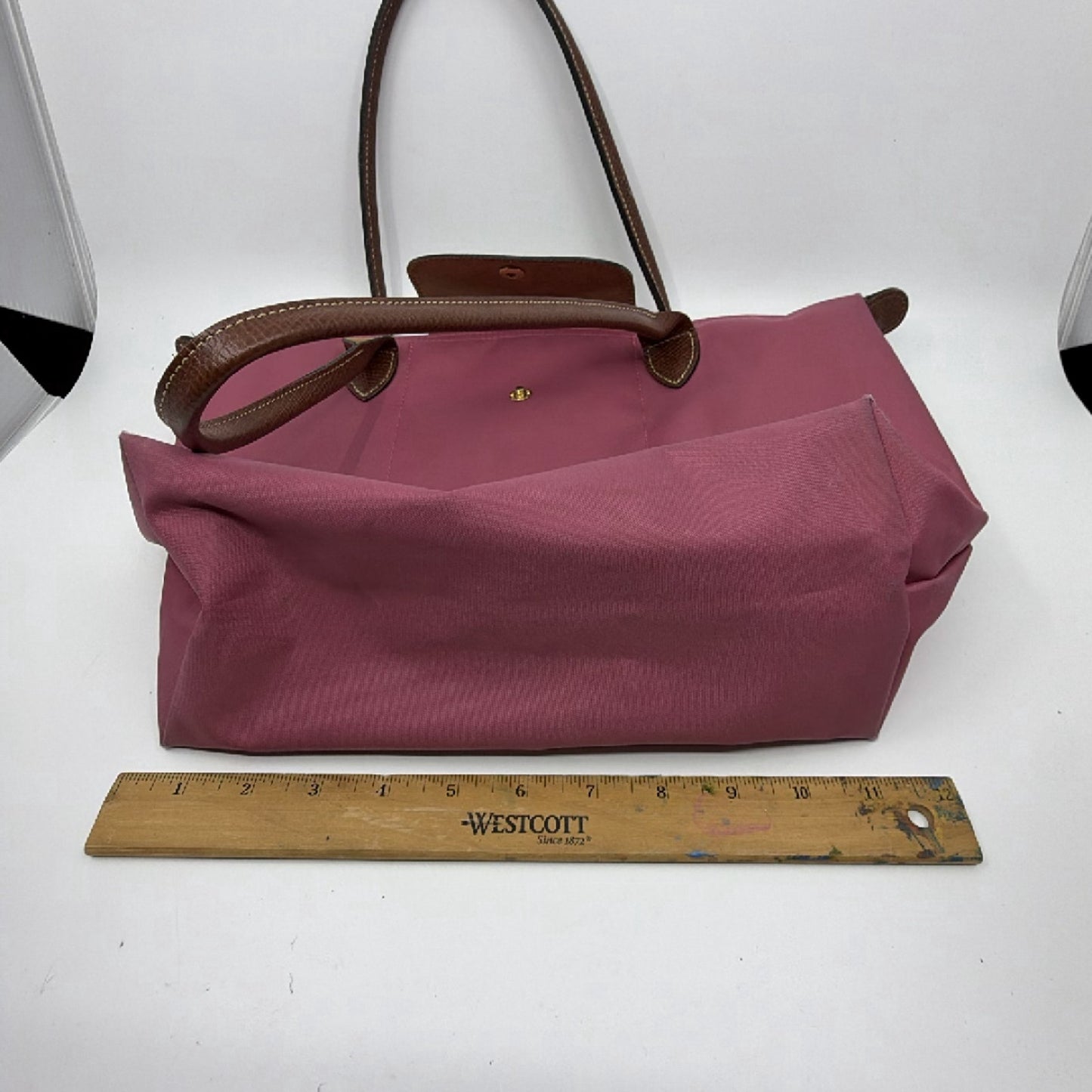 Longchamp Le Pliage Pink Nylon Leather Tote Bag