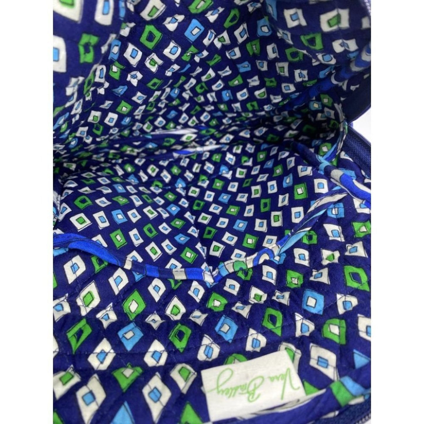 Vera Bradley Quilted Blue White Green Back Pack