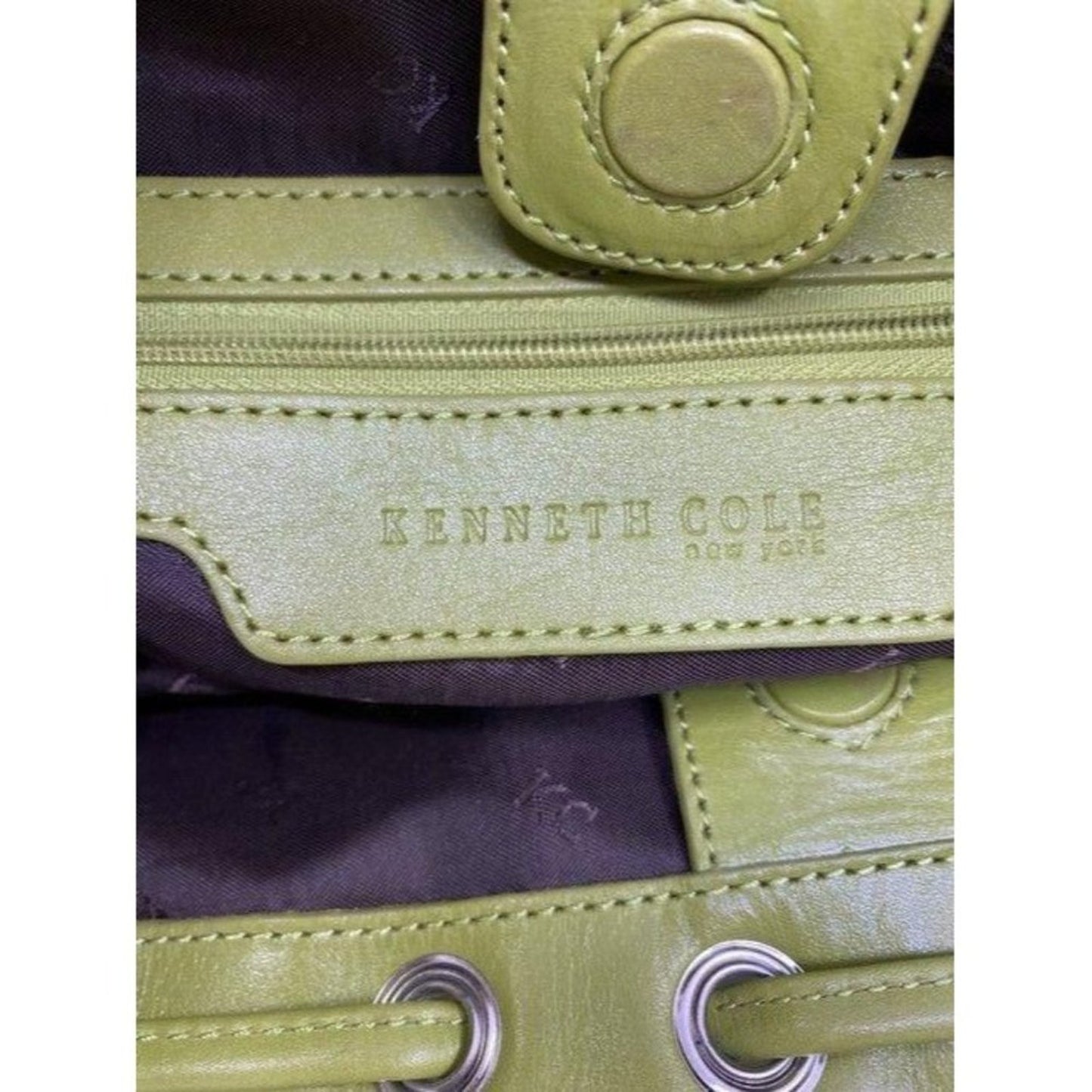 kenneth cole bag green fabric tote