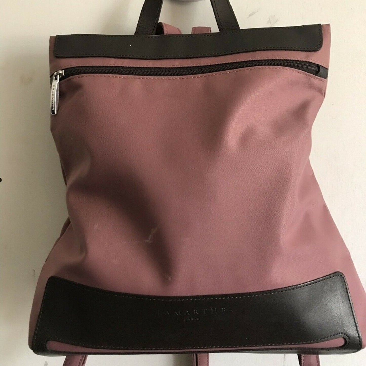 Lamarthe Medium Dark Dusty Pink Nylon Backpack Wit