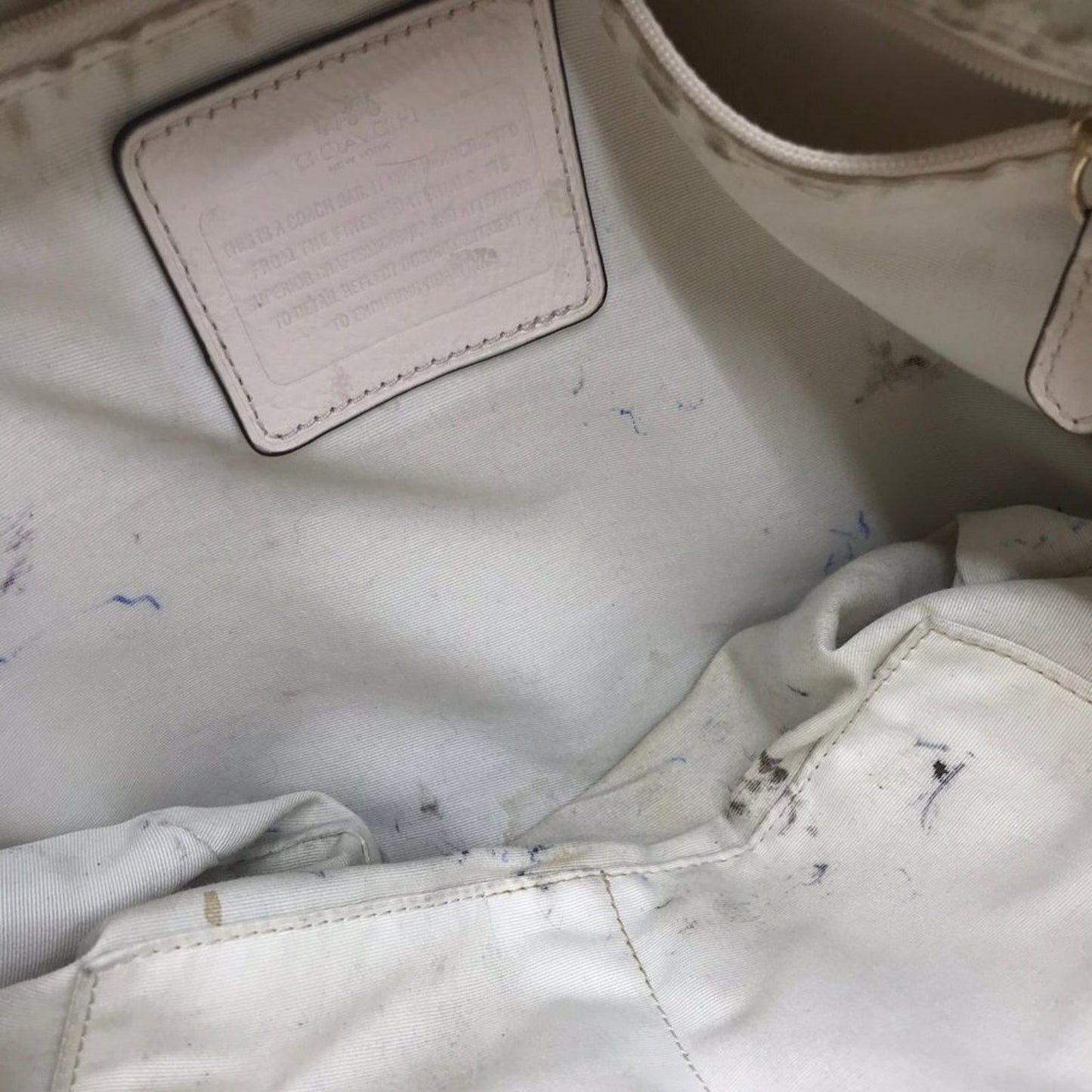 COACH White Medium Leather Handbag