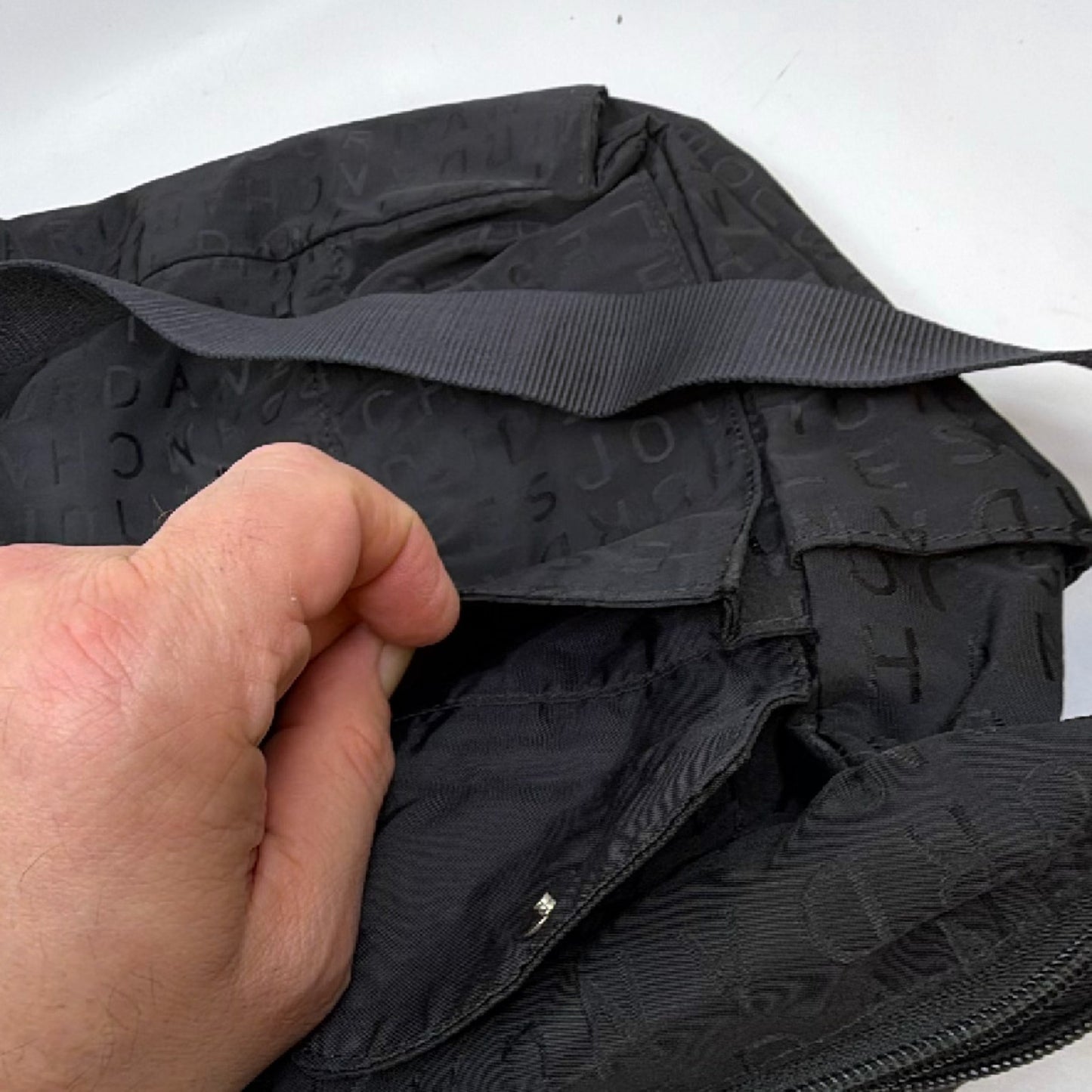 Charles Jourdan Black Nylon Logo Messenger Bag