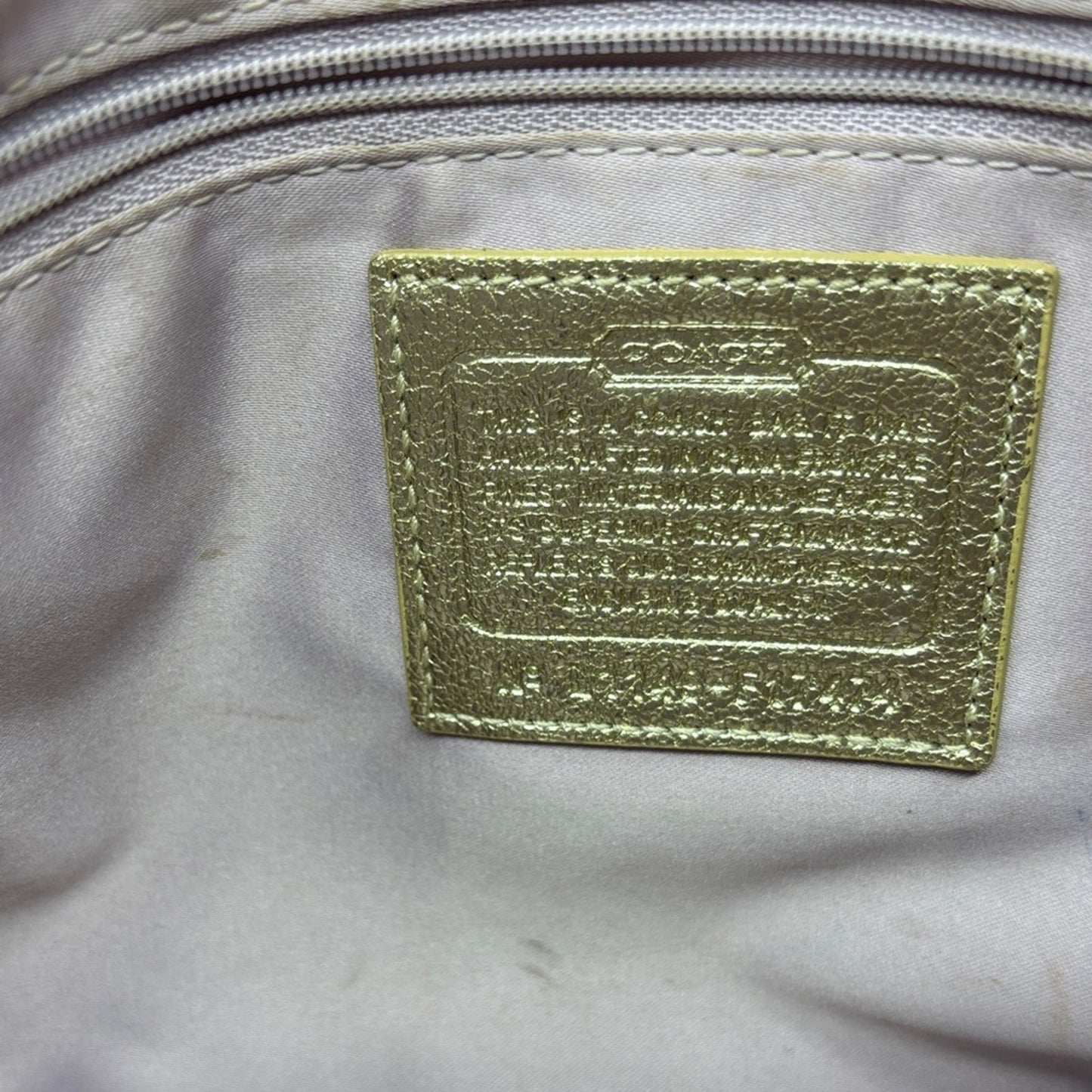 Coach Beige and Gold Shoulder Bag