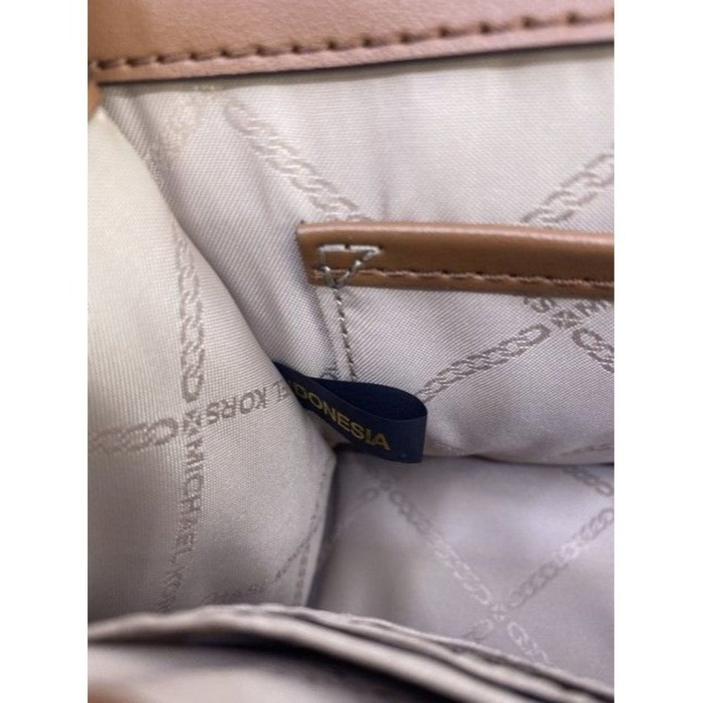 Michael Kors New Medium Logo Allover Brown Coated Canvas Cross Body Bag