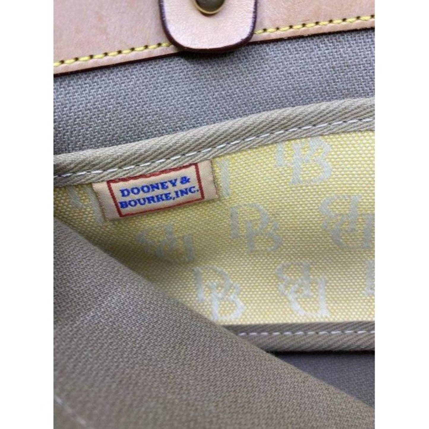 dooney and bourke fabric medium size yellow tan fa